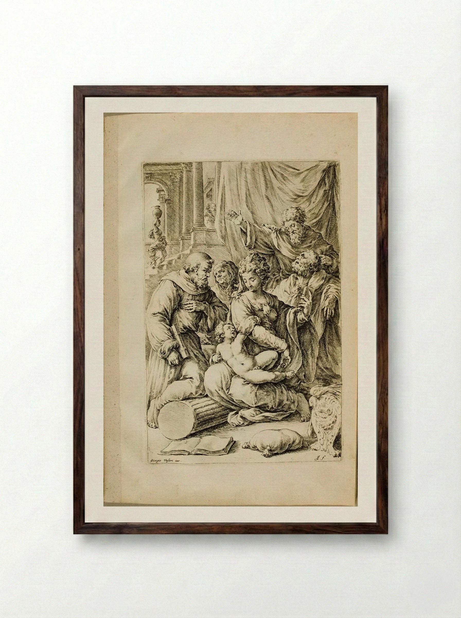 Sacra Conversazione - Jan de Bisschop - Framed Print Dark Wood