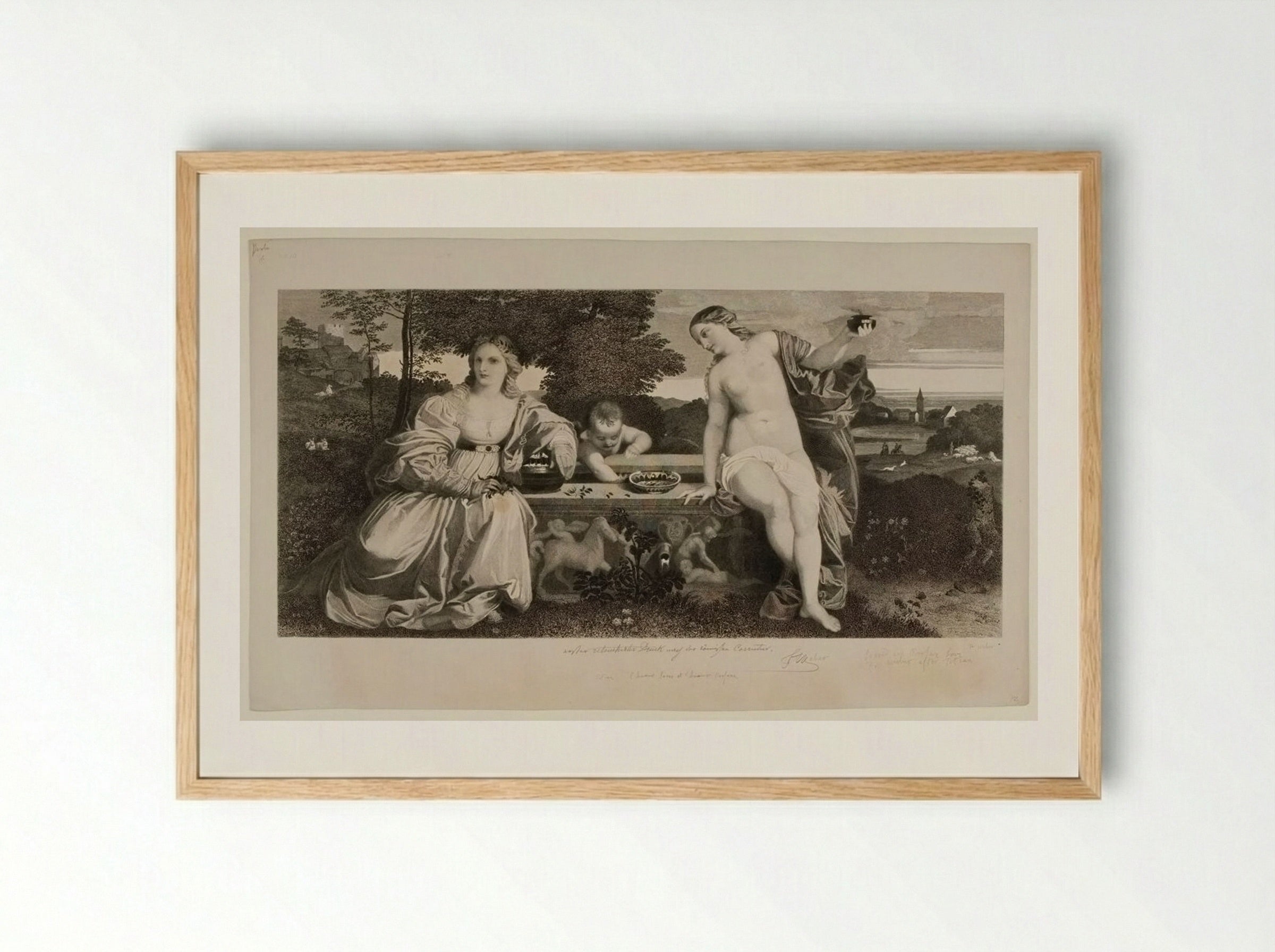 Sacred and Profane Love - Friedrich Weber - Framed Print Wood