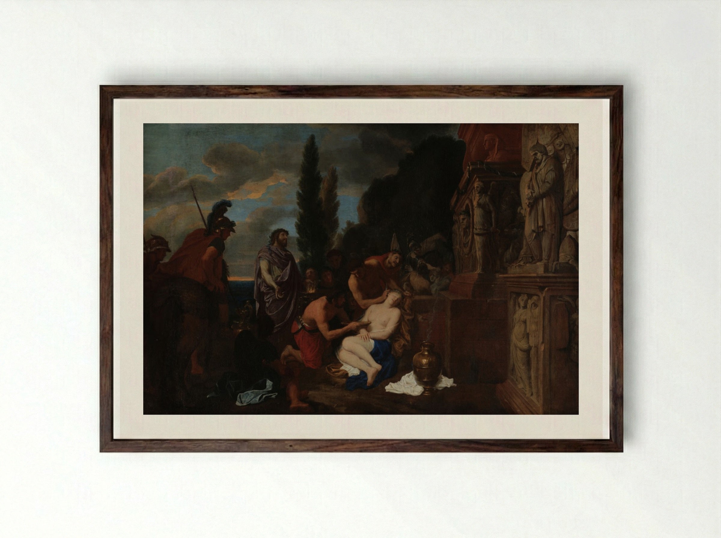 Sacrifice of Iphigenia - Gérard de Lairesse - Framed Print Dark Wood