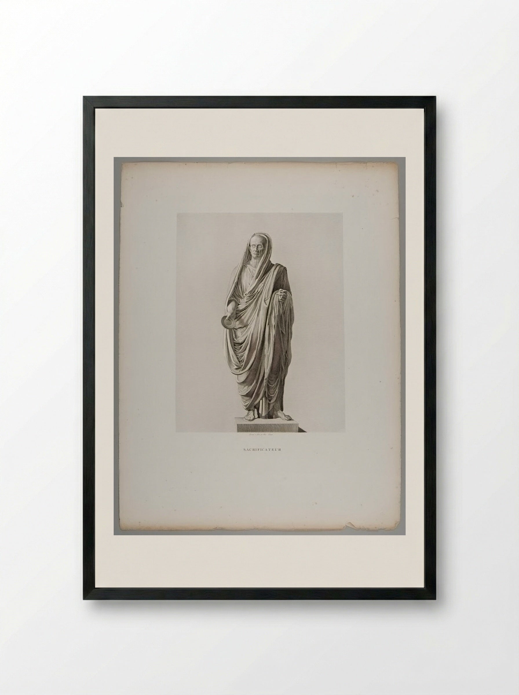 Sacrificer, after the Antique - Pierre Louis Henri Laurent - Framed Print Black