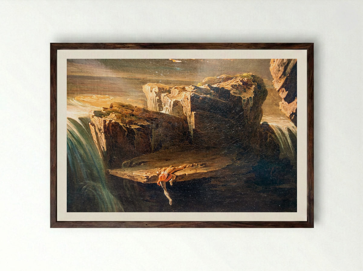 Sadak in Search of the Waters of Oblivion - John Martin - Framed Print Dark Wood