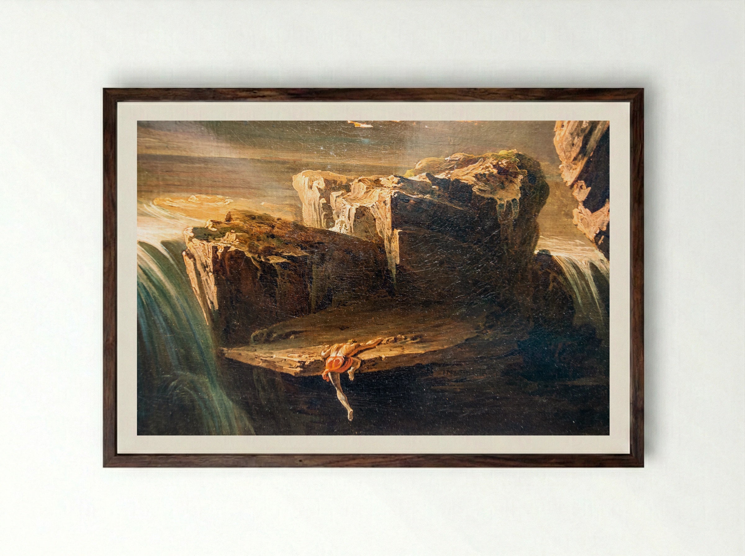 Sadak in Search of the Waters of Oblivion - John Martin - Framed Print Dark Wood