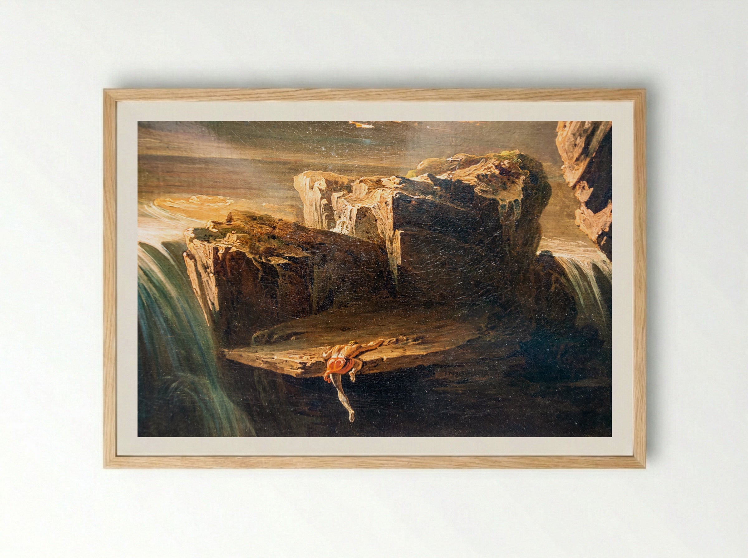 Sadak in Search of the Waters of Oblivion - John Martin - Framed Print Wood