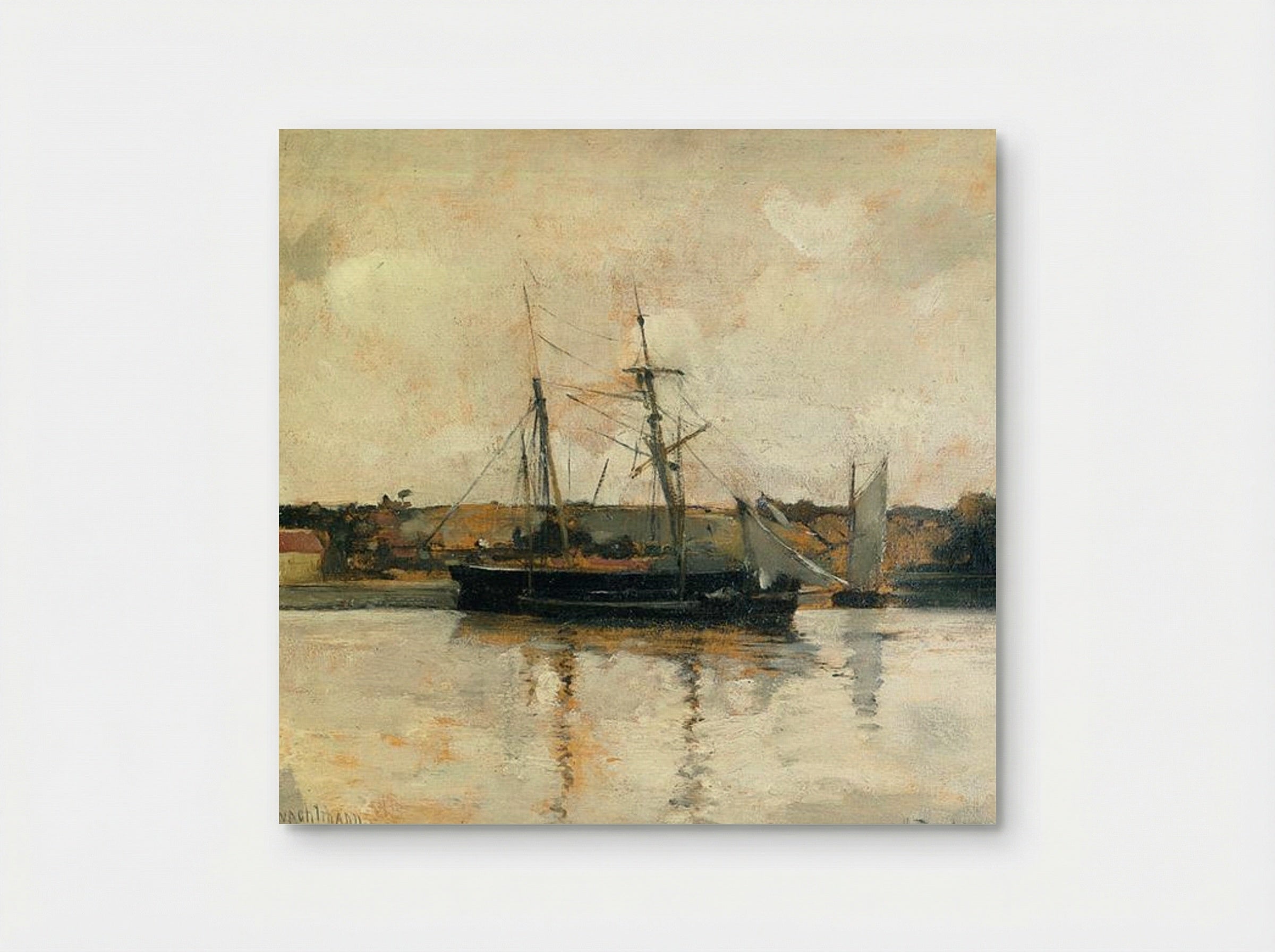Sailing Boats, Dieppe Harbor - John Henry Twachtman - Poster
