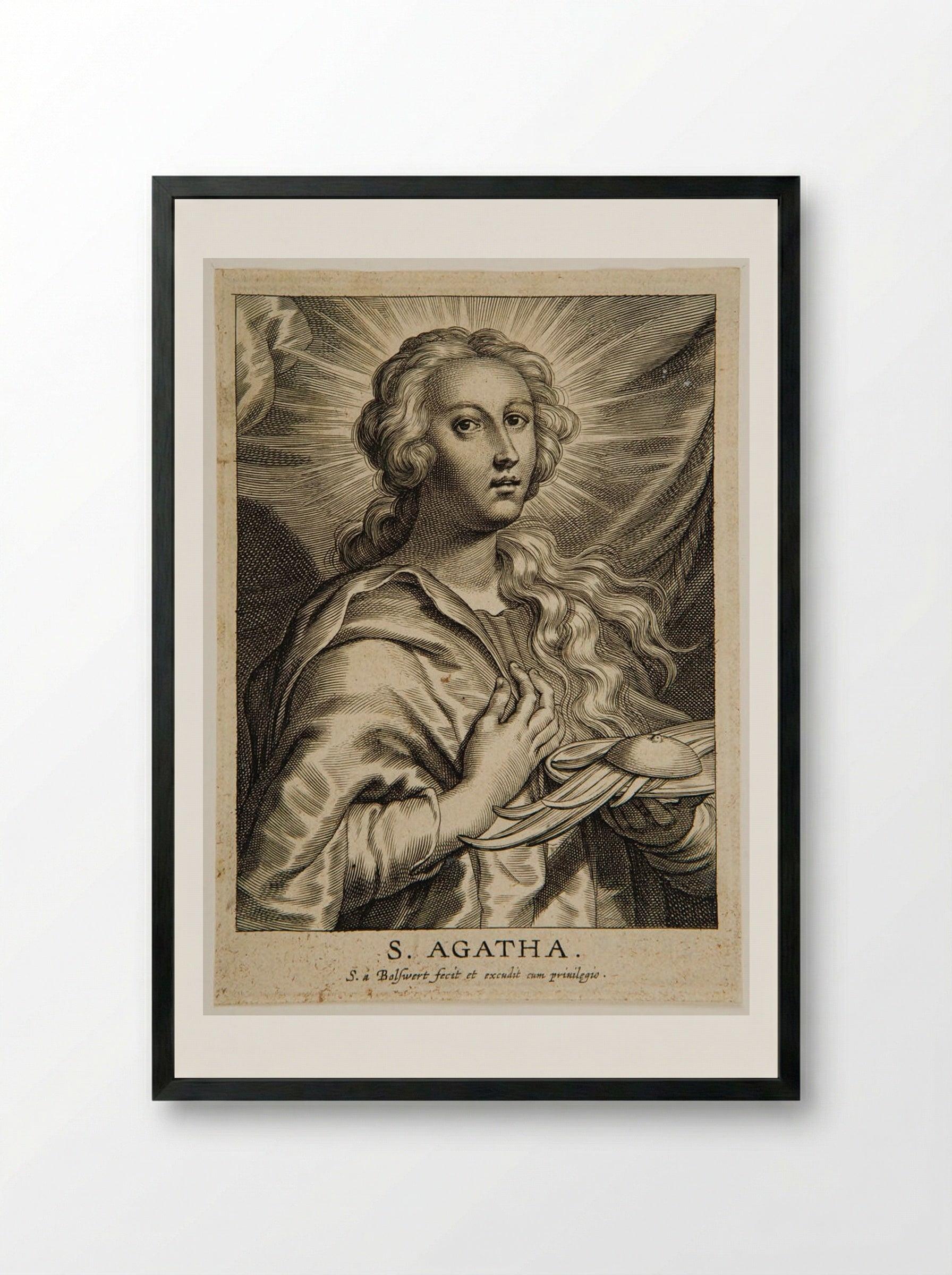 Saint Agatha - Schelte Adamsz. Bolswert - Framed Print Black