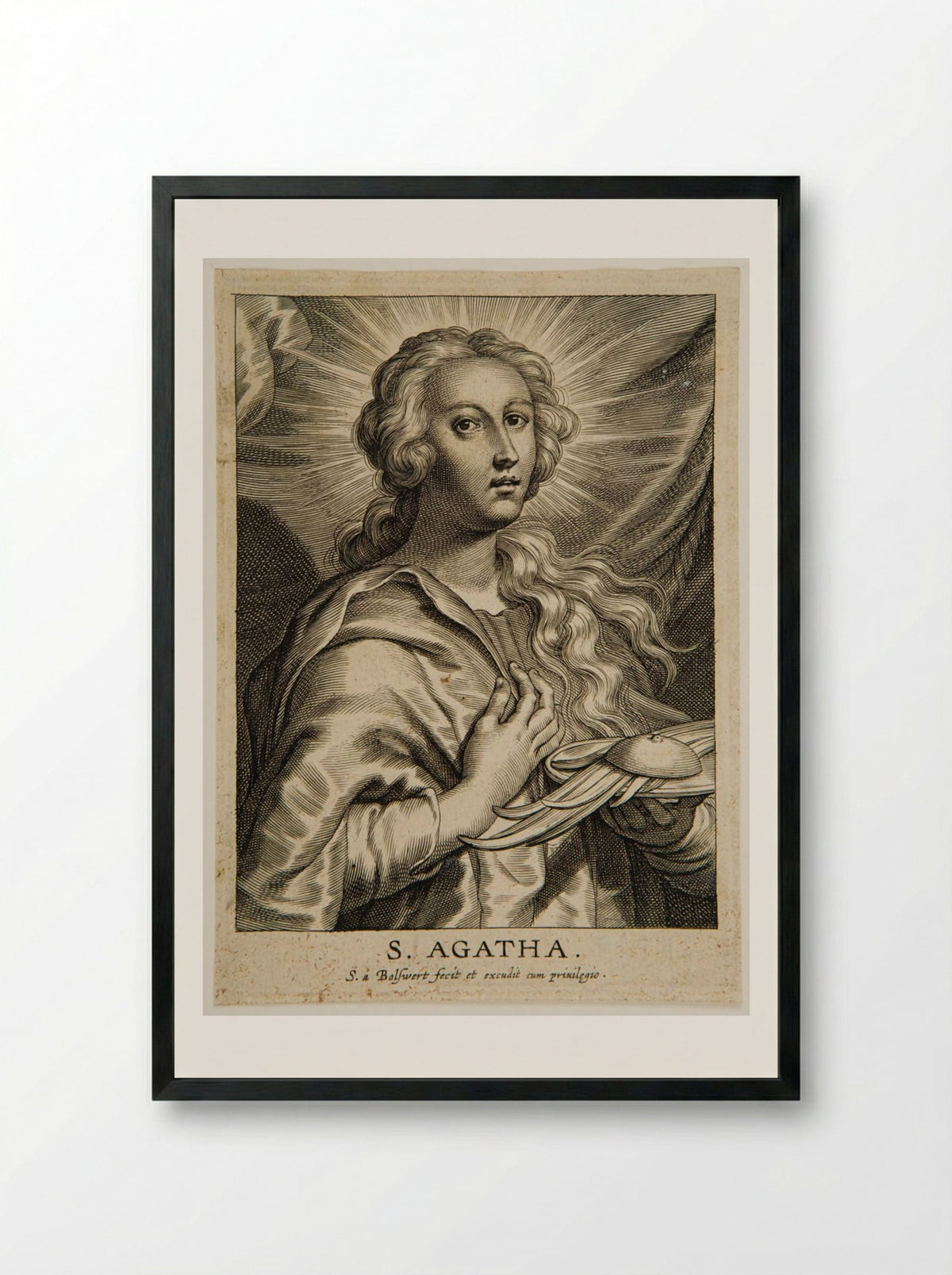 Saint Agatha - Schelte Adamsz. Bolswert - Framed Print Black
