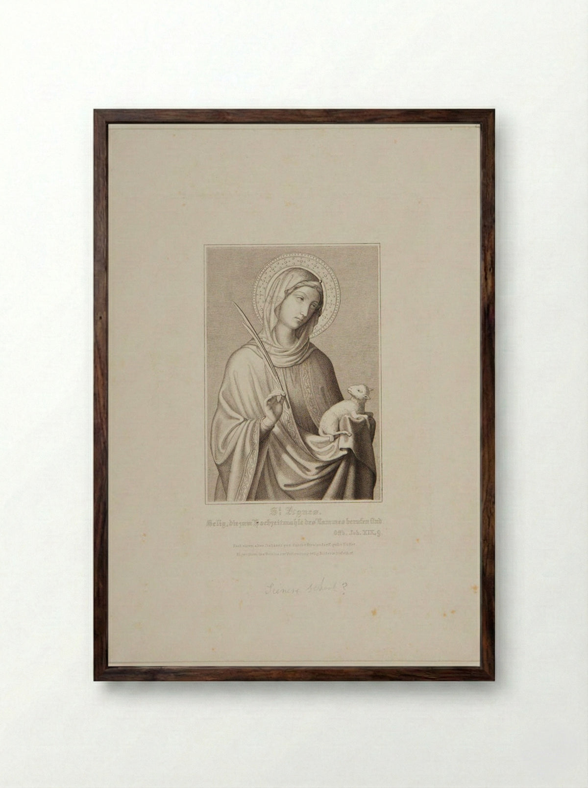 Saint Agnes - Heinrich Nüsser - Framed Print Dark Wood