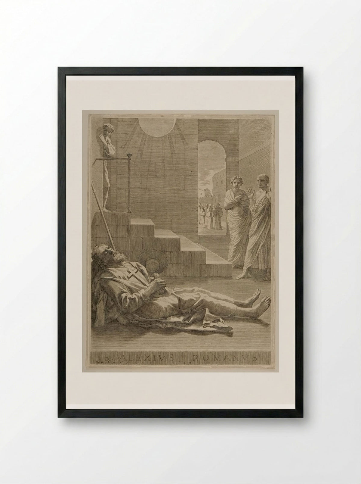 Saint Alexis - Claude Mellan - Framed Print Black