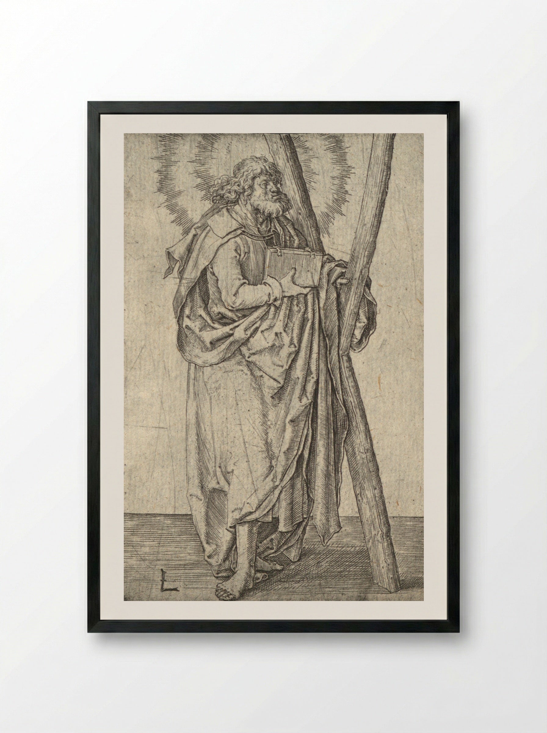 Saint Andrew - Lucas van Leyden - Framed Print Black