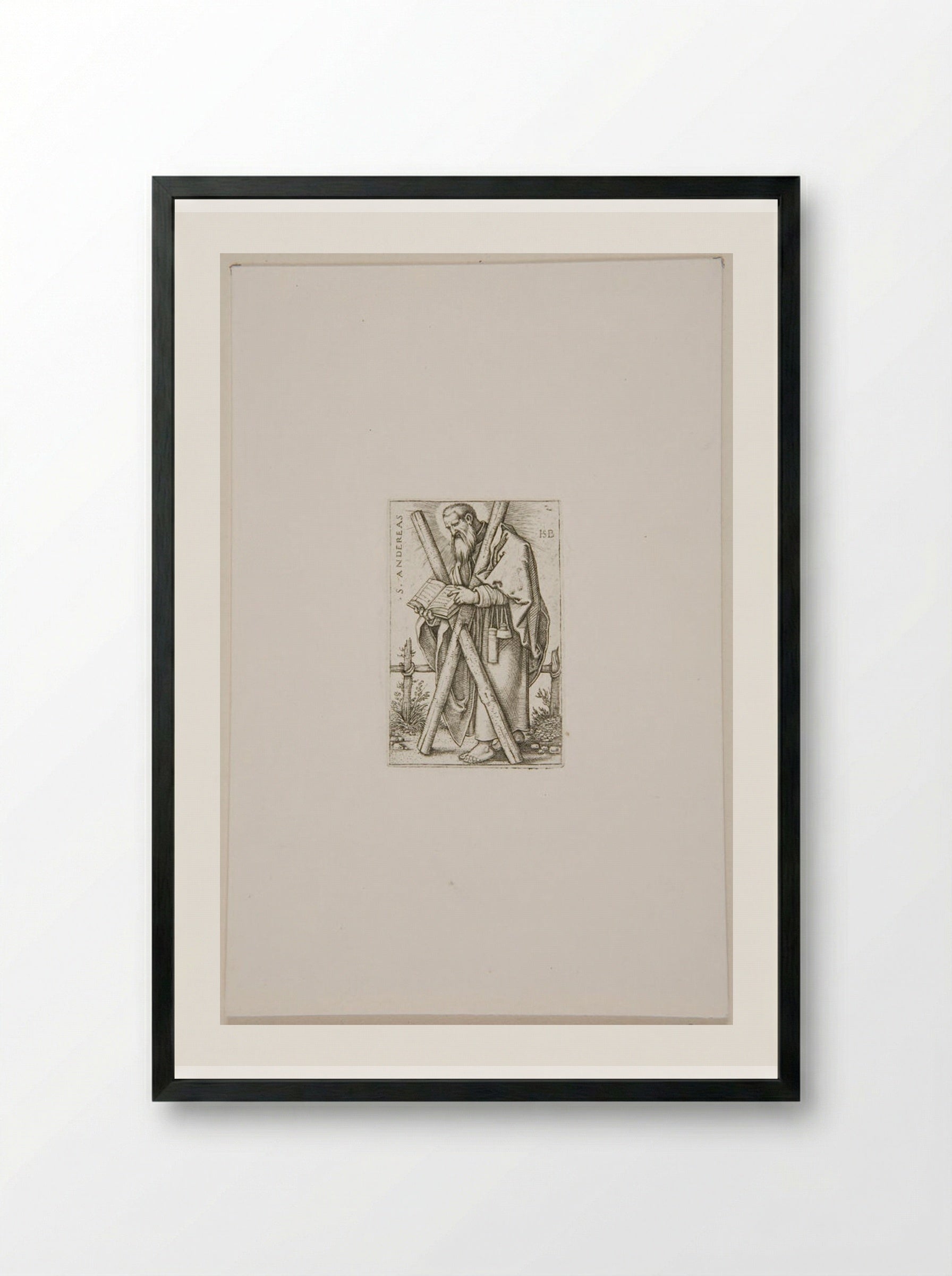 Saint Andrew - Sebald Beham - Framed Print Black