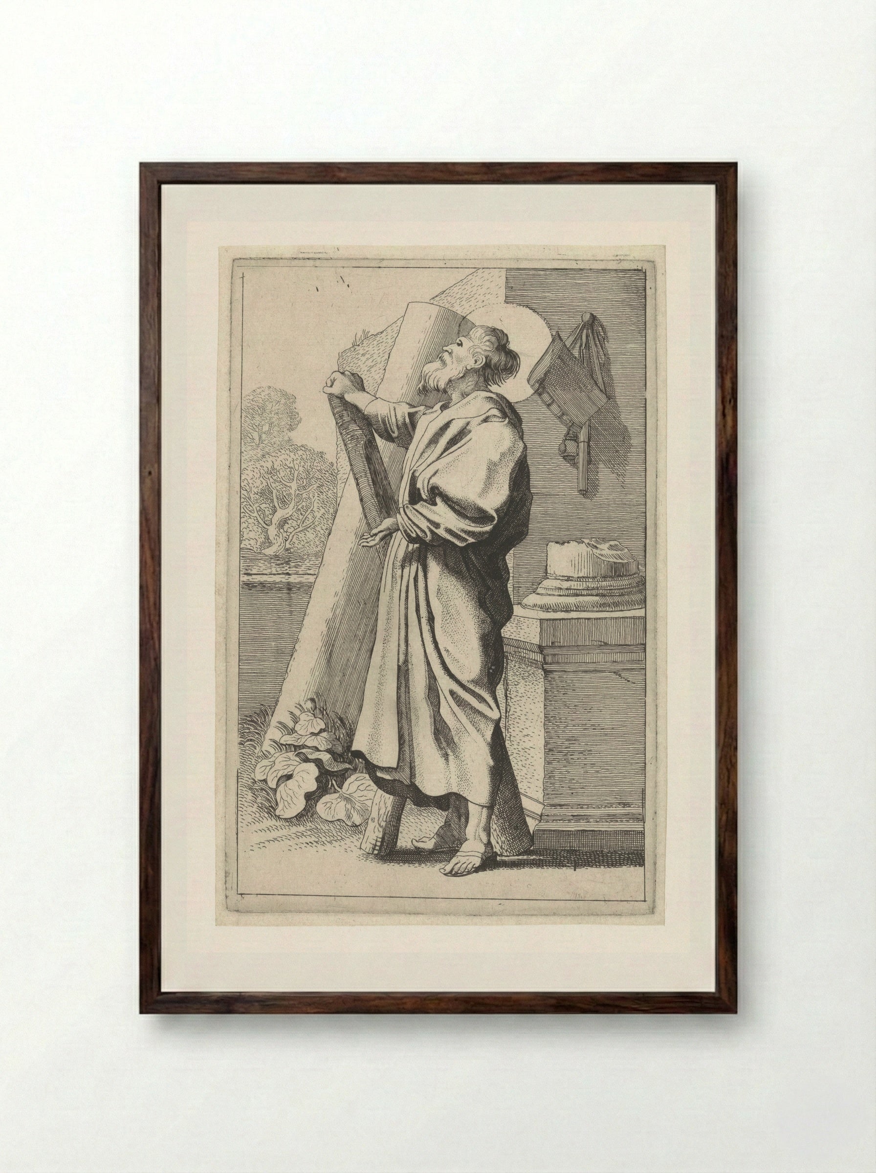 Saint Andrew - Jan van de Velde (II) - Framed Print Dark Wood