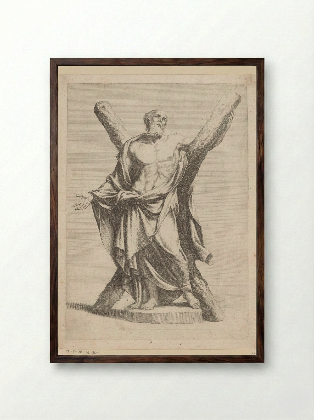 Saint Andrew - Pietro del Po - Framed Print Dark Wood