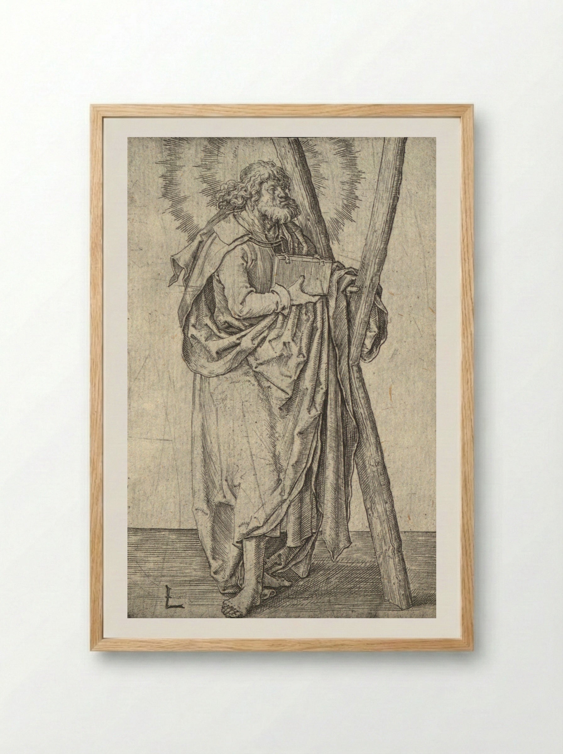Saint Andrew - Lucas van Leyden - Framed Print Wood