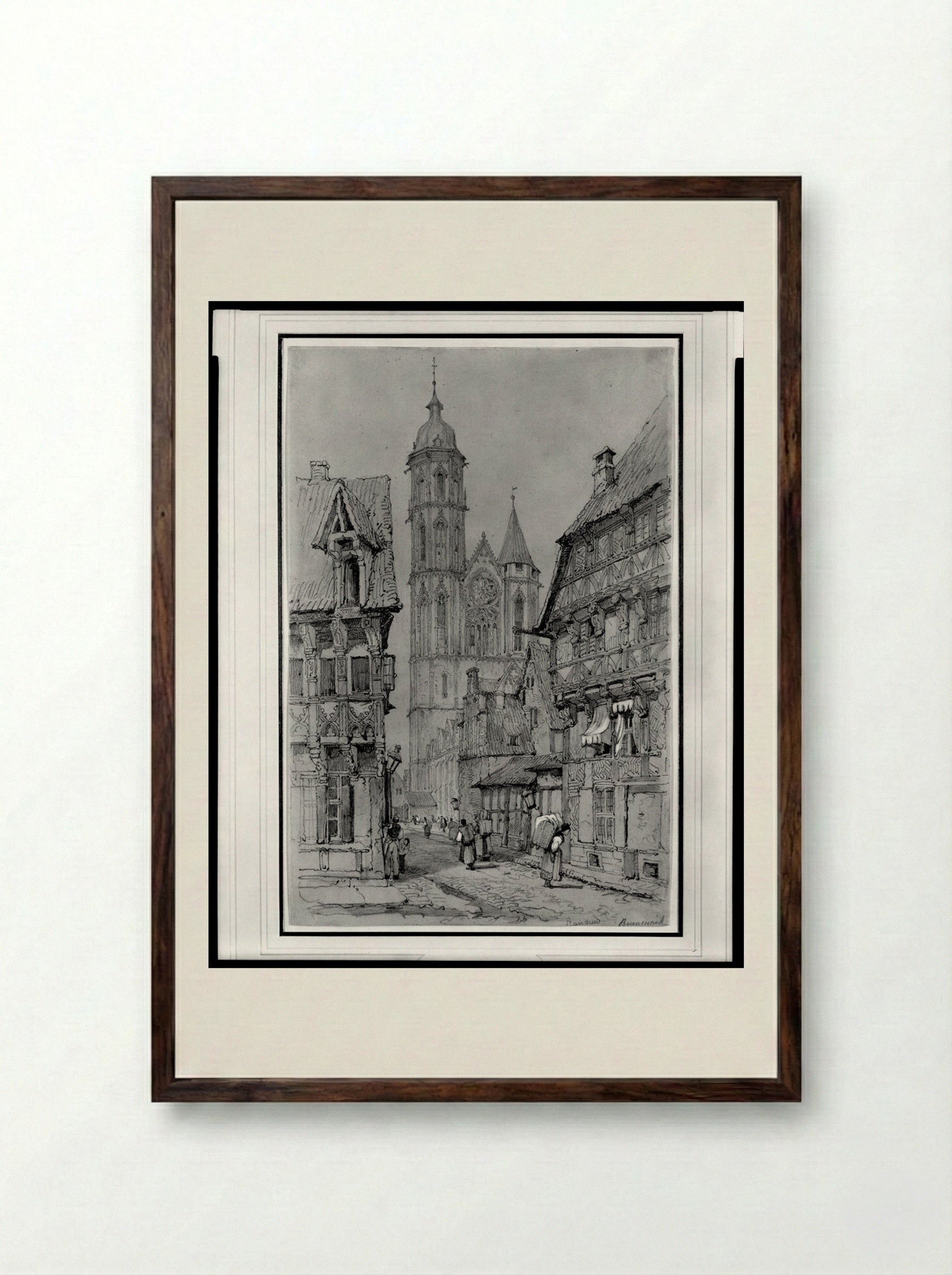 Saint Andrews, Brunswick - Samuel Prout - Framed Print Dark Wood