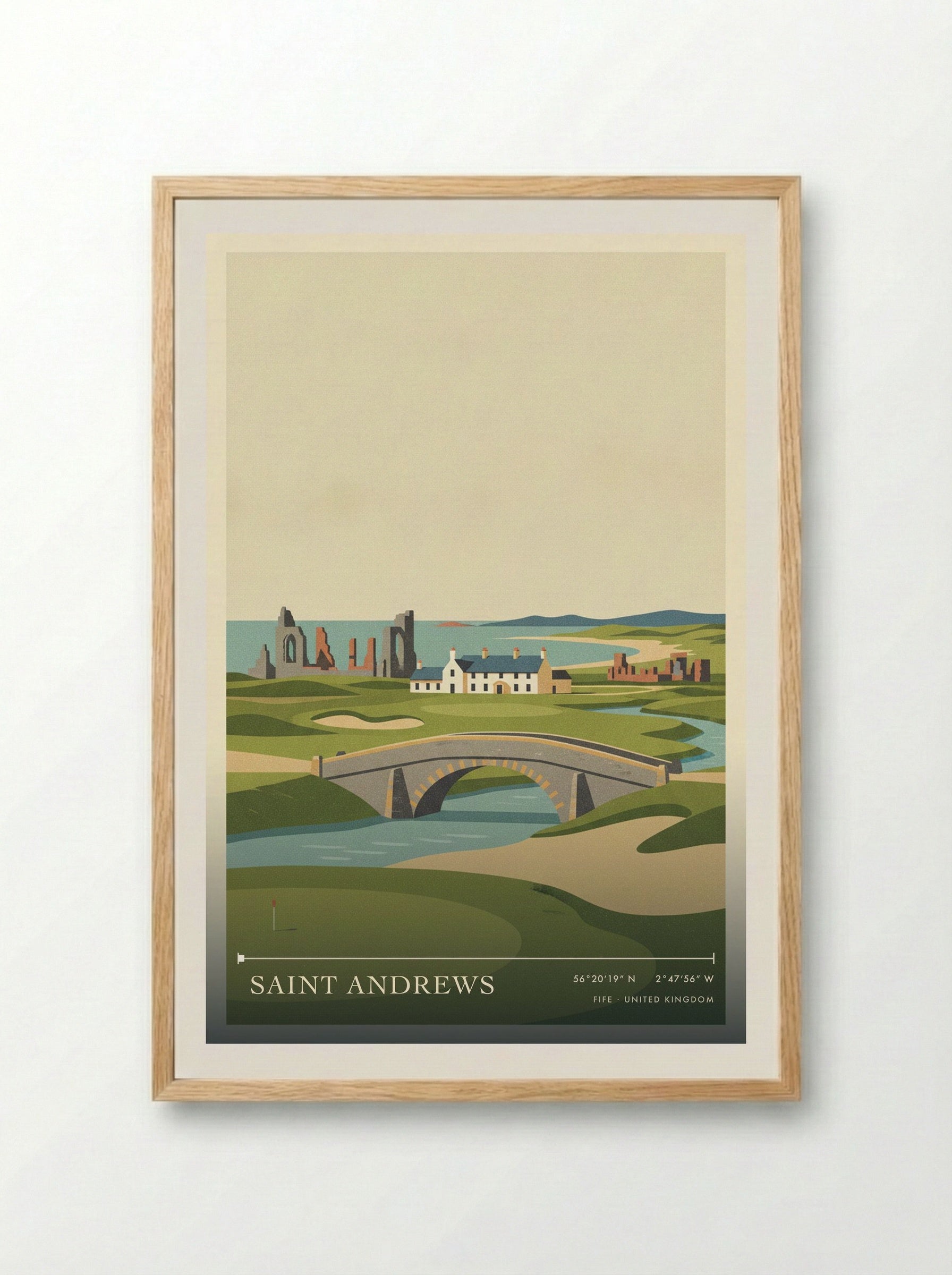 Saint Andrews Fife United Kingdom Travel Poster - Framed Print Wood