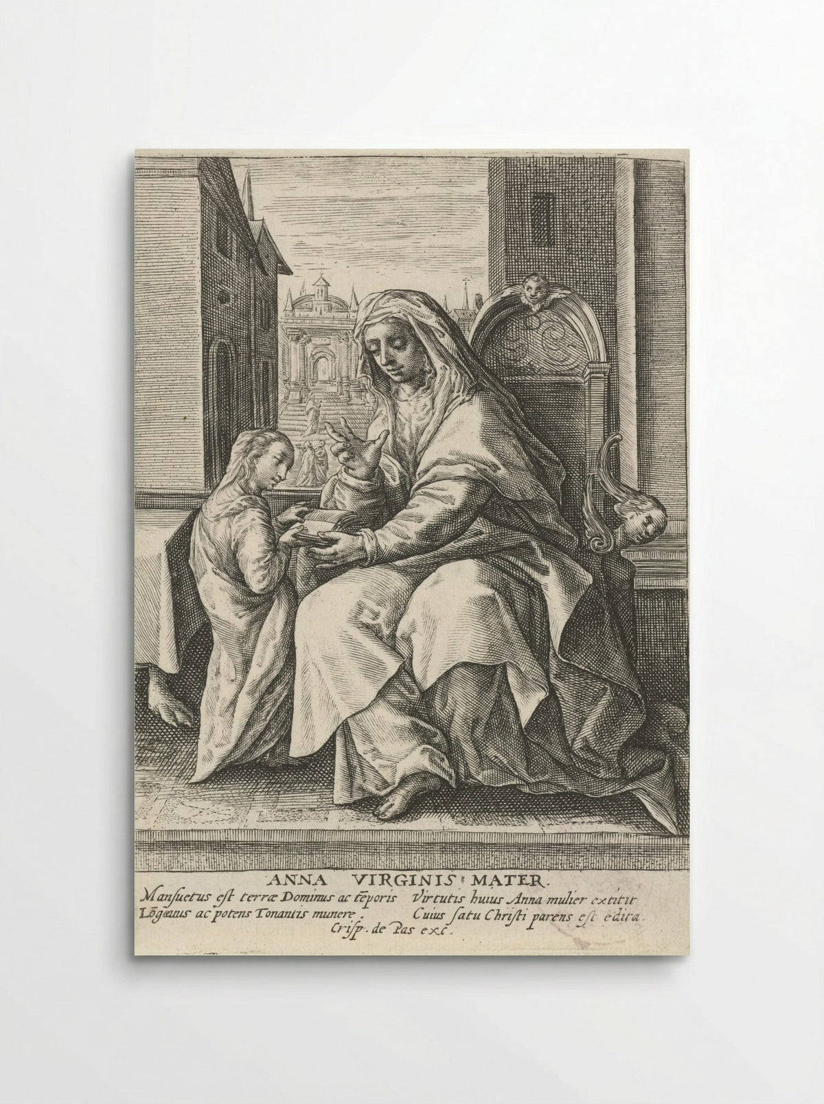 Saint Anne Teaching the Virgin Mary - Crispijn van de Passe (I) - Poster