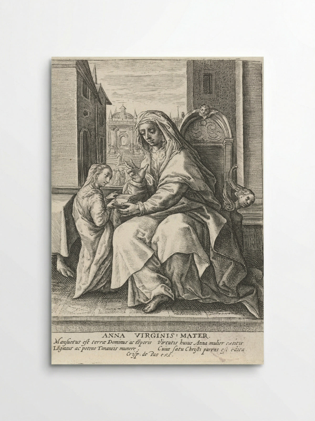 Saint Anne Teaching the Virgin Mary - Crispijn van de Passe (I) - Poster