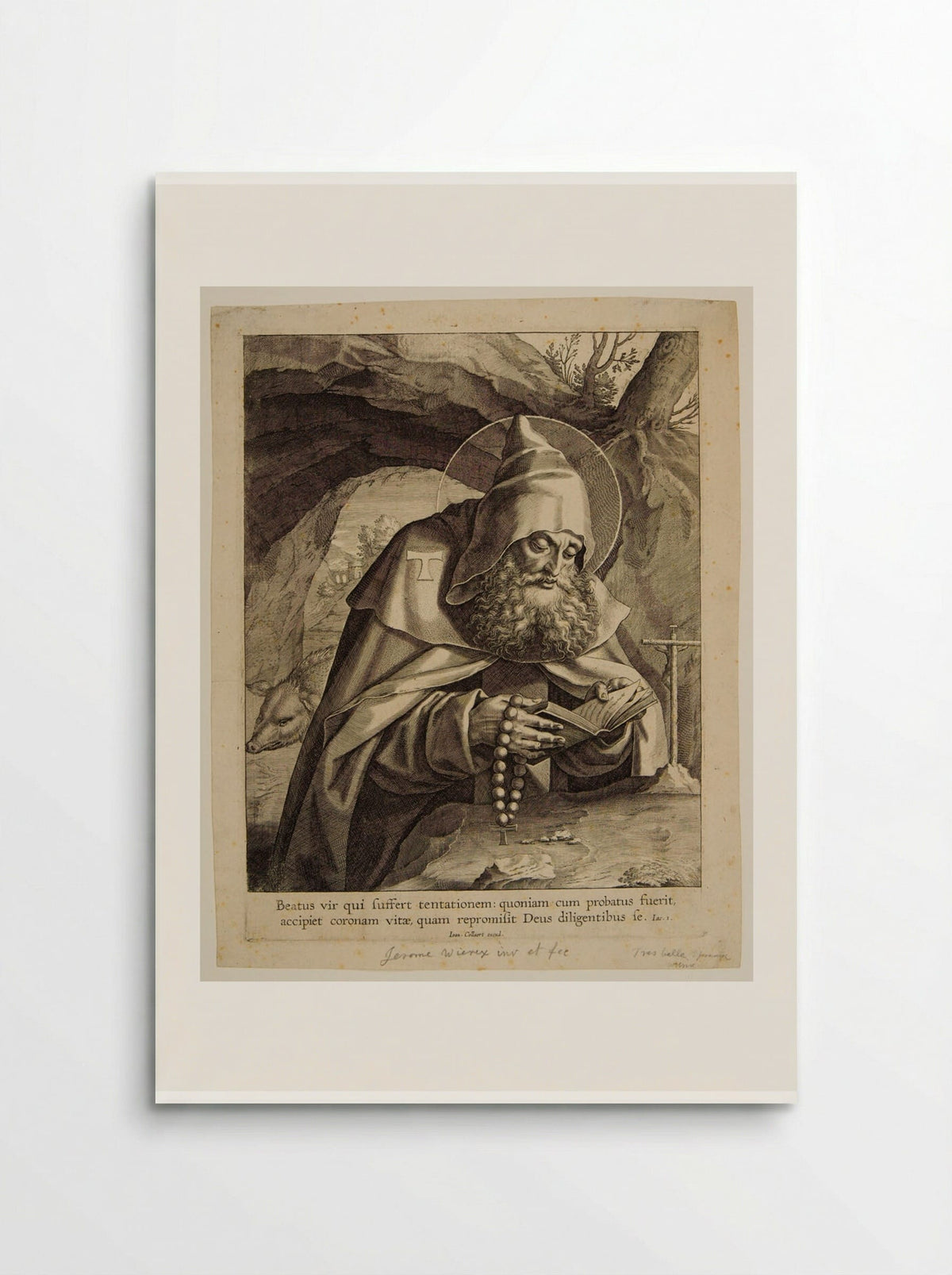 Saint Anthony Abbot - Hieronymus Wierix - Poster
