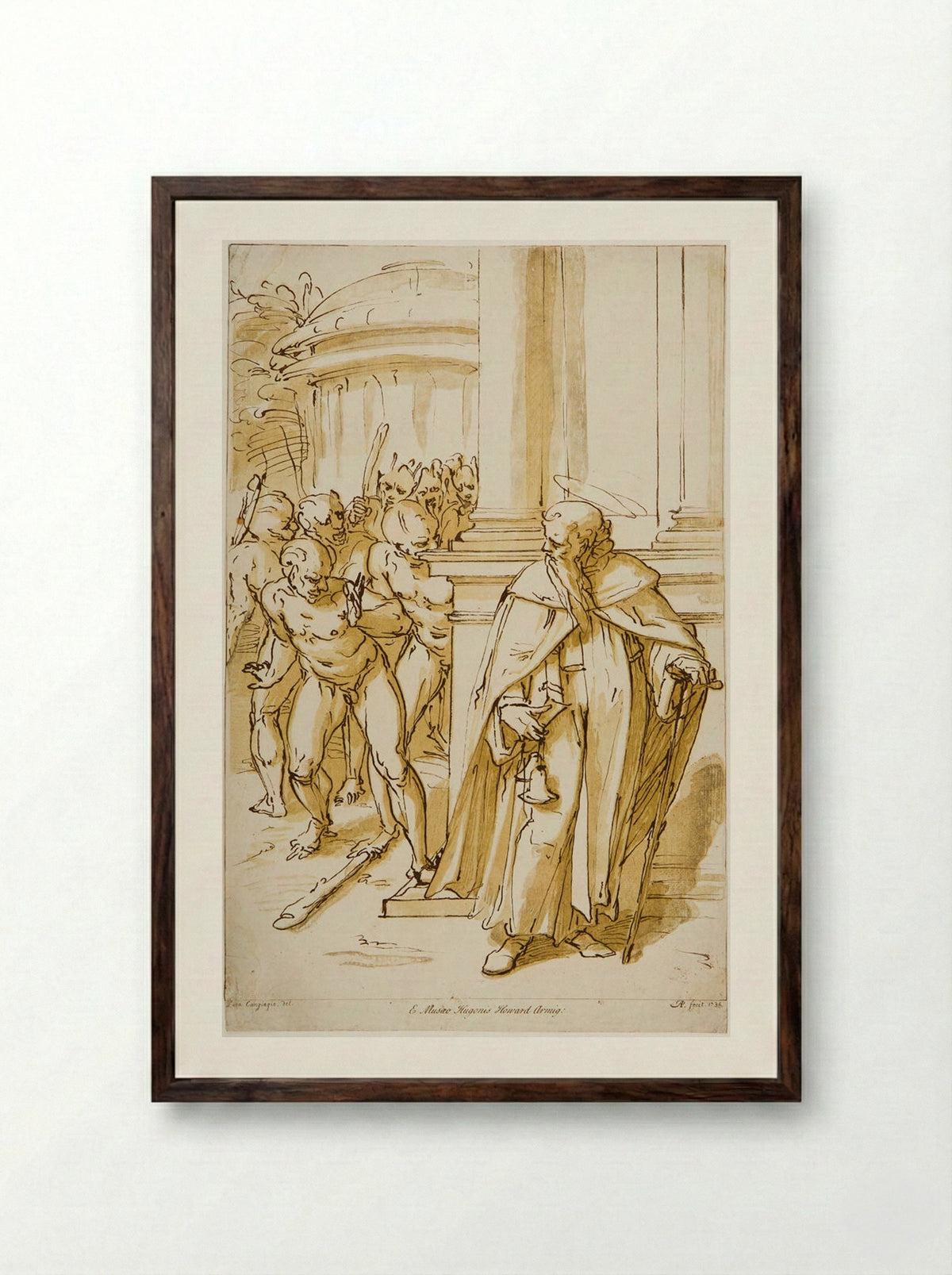 Saint Anthony Tempted by Demons - Arthur Pond - Framed Print Dark Wood