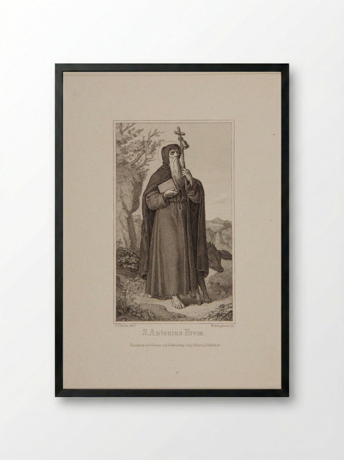 Saint Antonius Erem - E. Rittinghaus - Framed Print Black