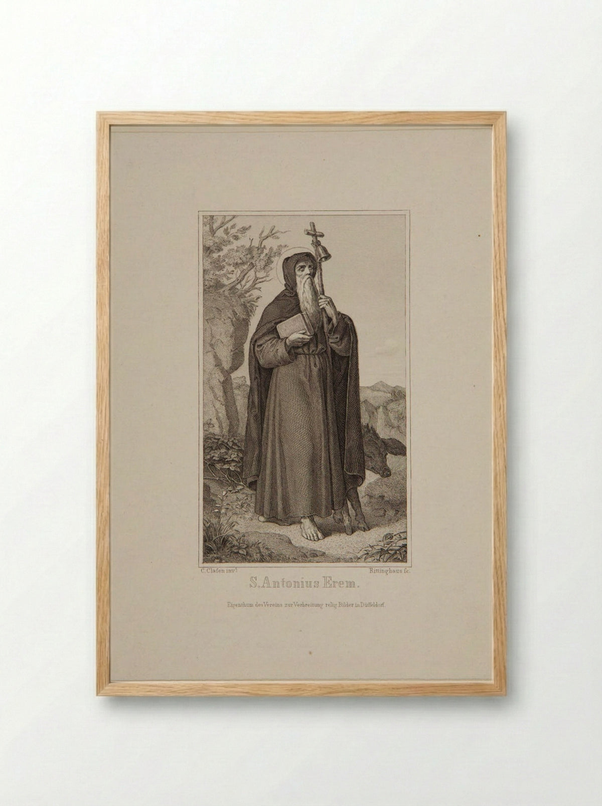 Saint Antonius Erem - E. Rittinghaus - Framed Print Wood