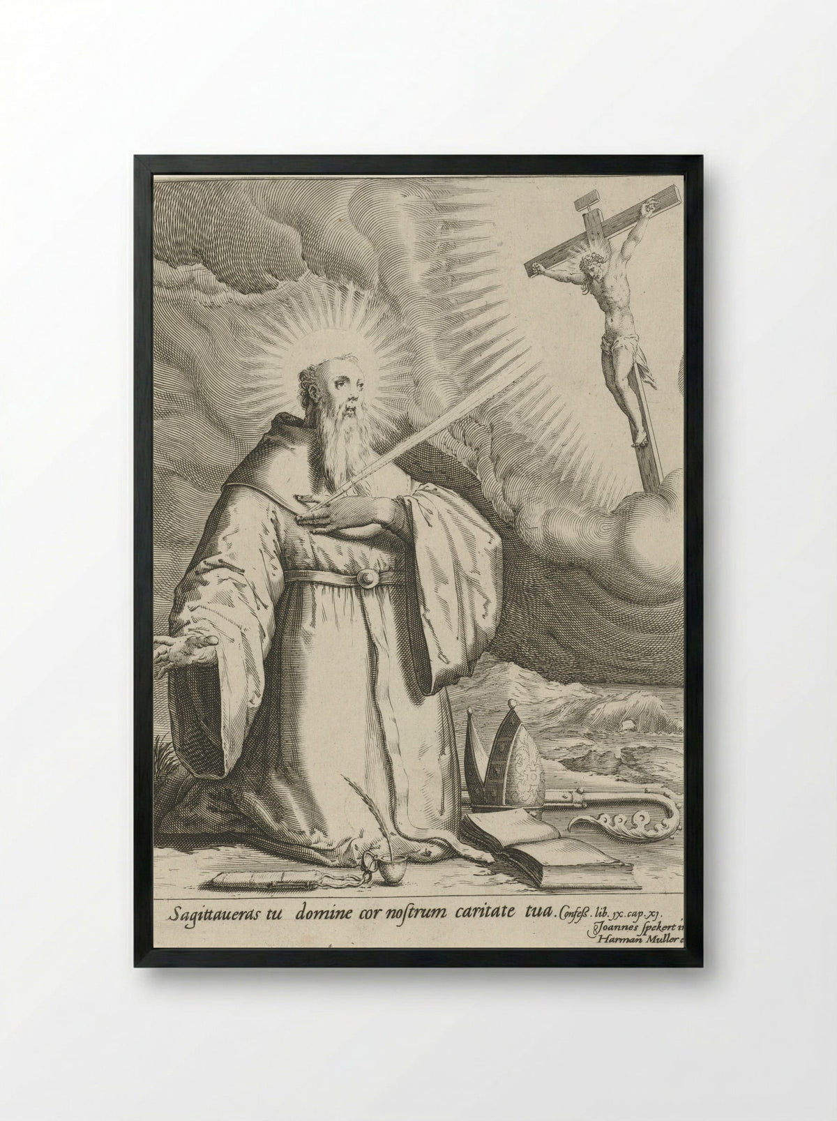 Saint Augustine - Harmen Jansz Muller - Framed Print Black