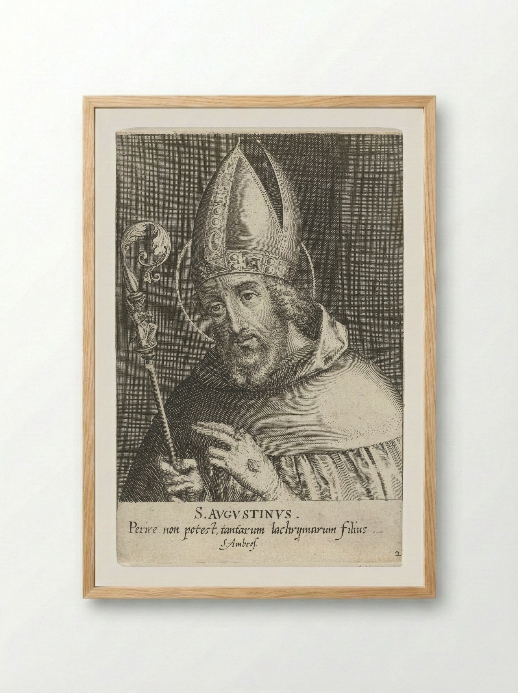 Saint Augustine - Dominicus Custos - Framed Print Wood