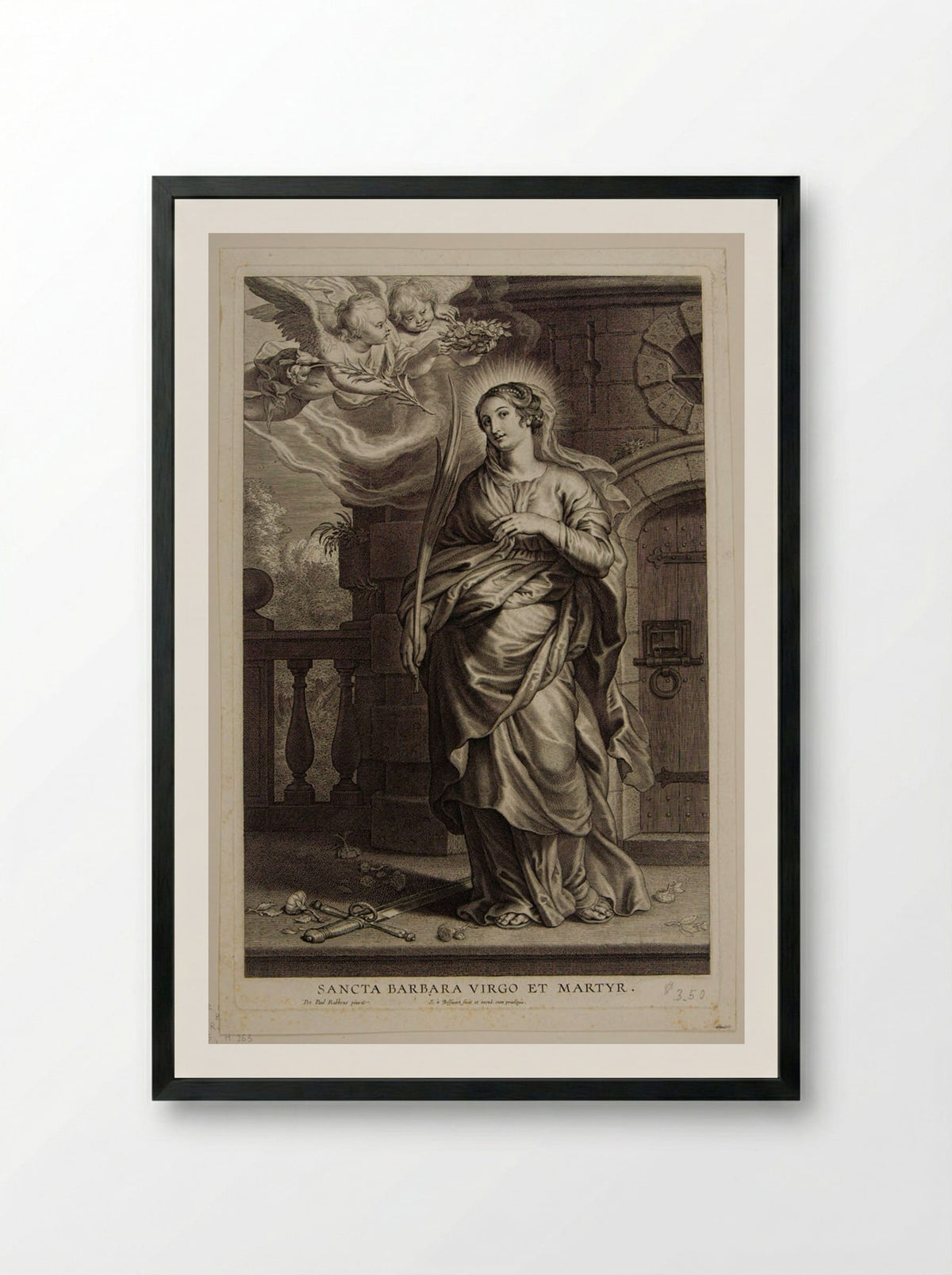 Saint Barbara, Virgin and Martyr - Schelte Adamsz. Bolswert - Framed Print Black