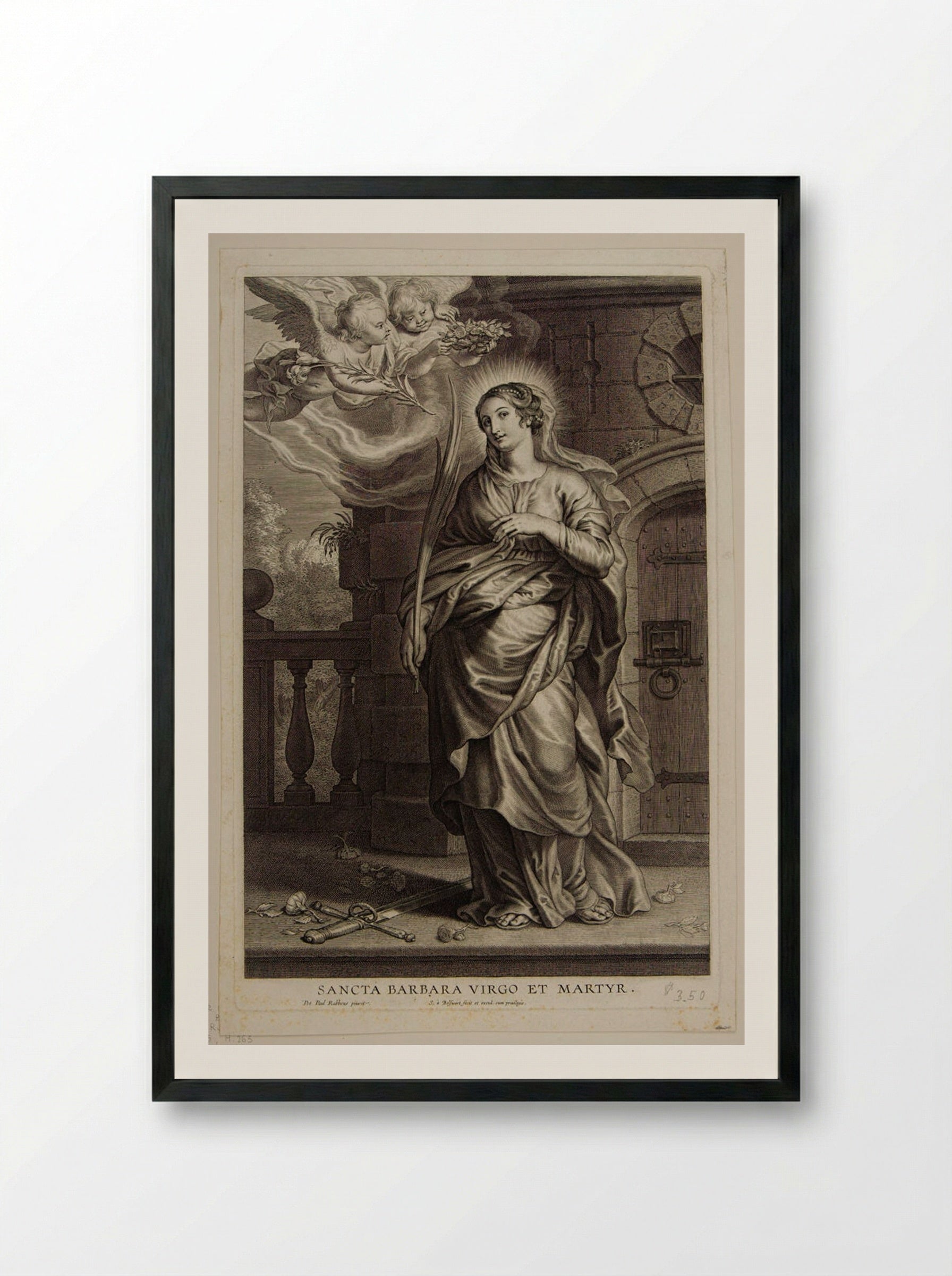 Saint Barbara, Virgin and Martyr - Schelte Adamsz. Bolswert - Framed Print Black