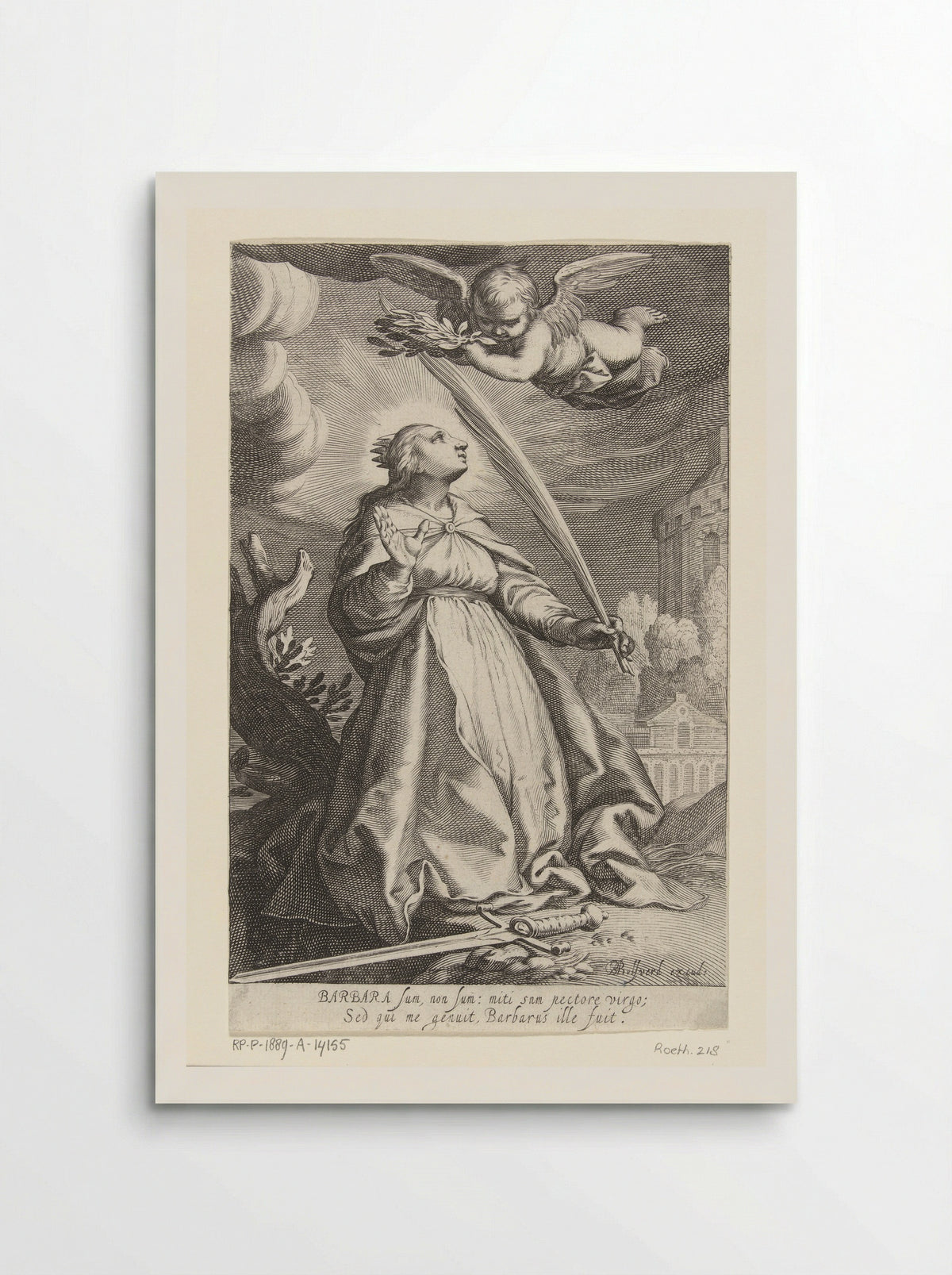 Saint Barbara with Palm Branch and Sword - Boëtius Adamsz. Bolswert - Poster