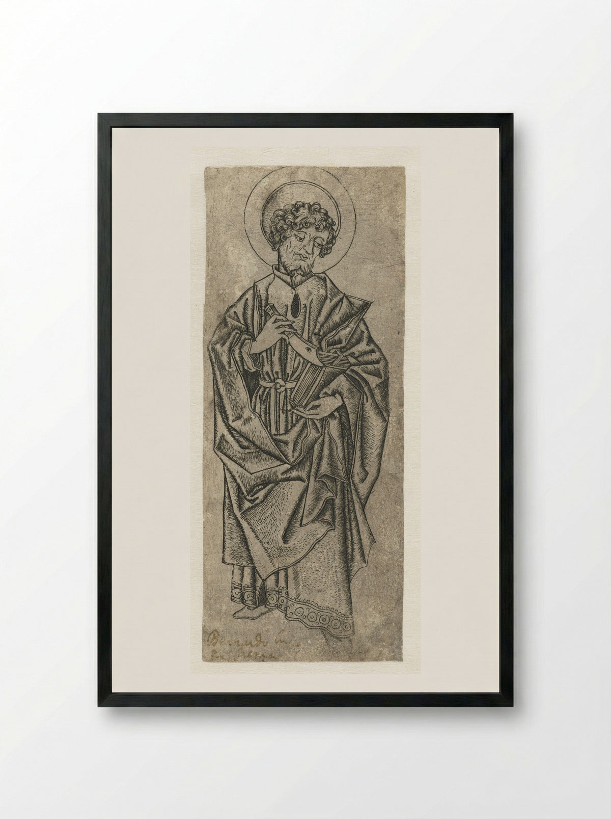 Saint Bartholomew - Monogrammist IA - Framed Print Black