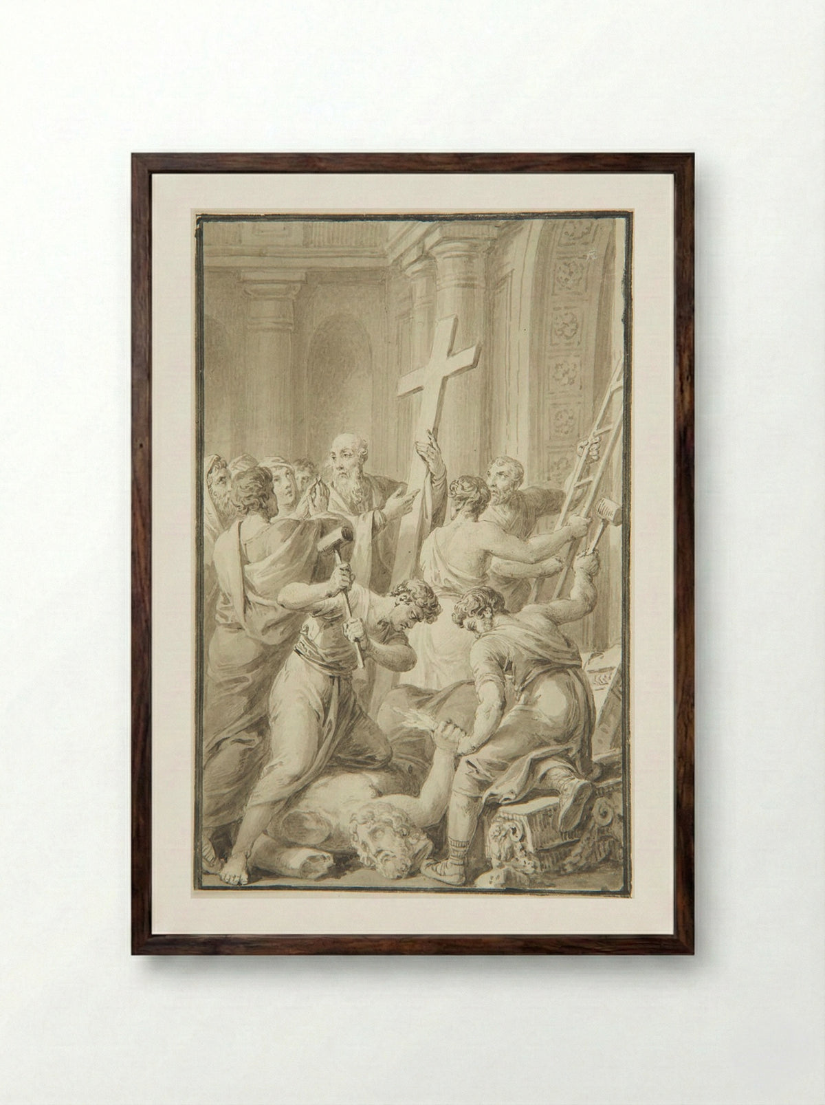 Saint Bartholomew - Vincenz Georg Kininger - Framed Print Dark Wood
