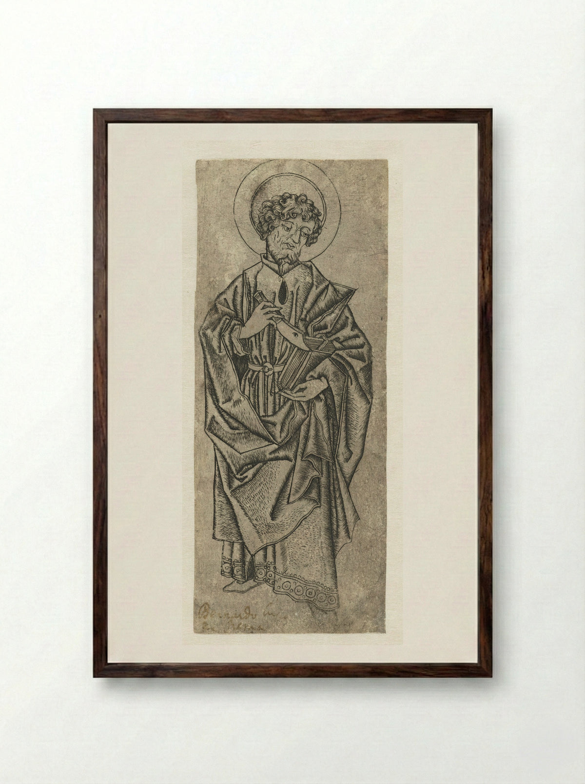 Saint Bartholomew - Monogrammist IA - Framed Print Dark Wood