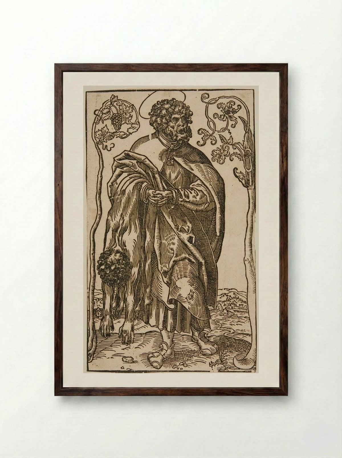 Saint Bartholomew - Lucas Cranach the Elder - Framed Print Dark Wood