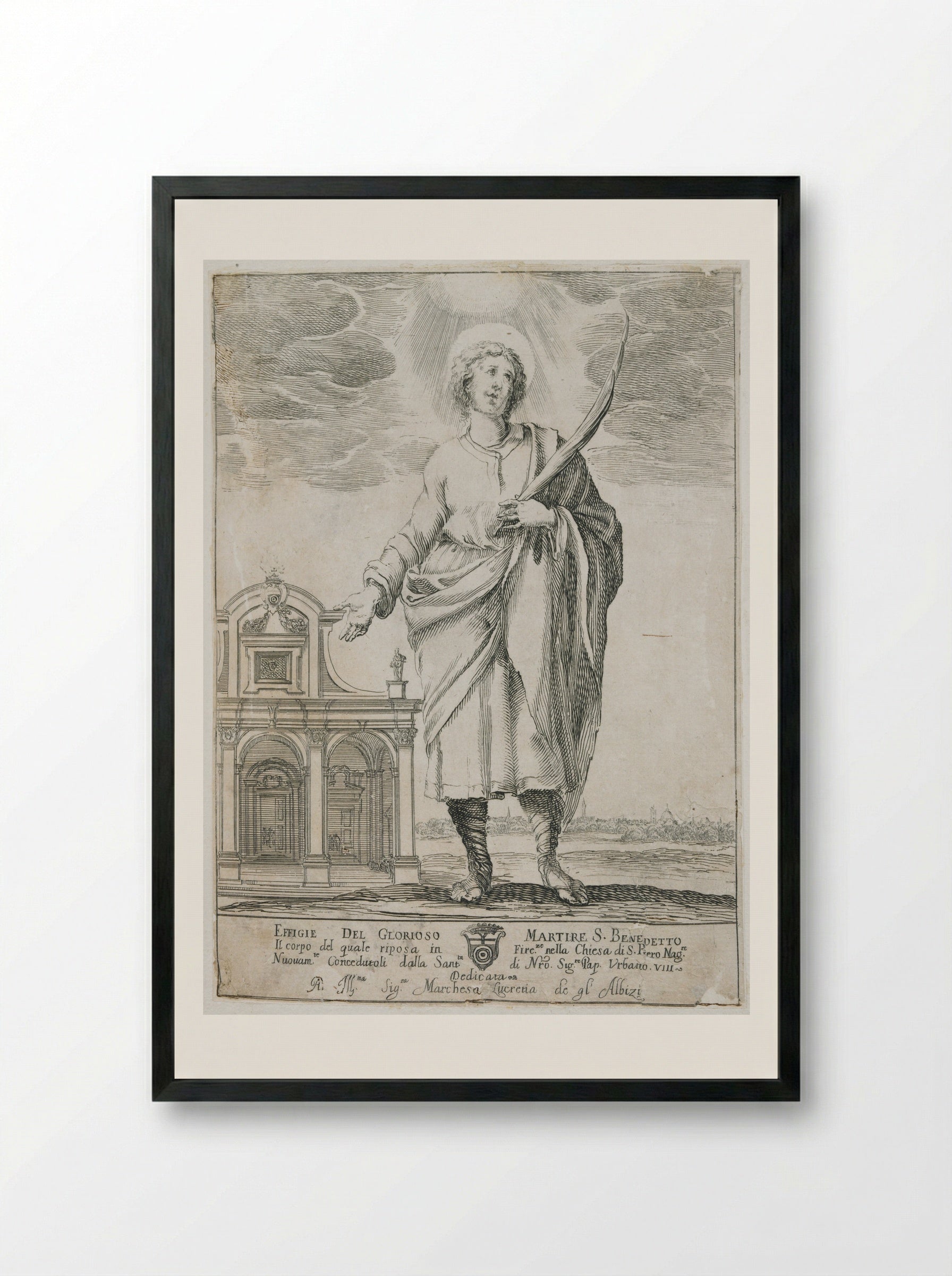 Saint Benedict Martyr - Stefano Della Bella - Framed Print Black