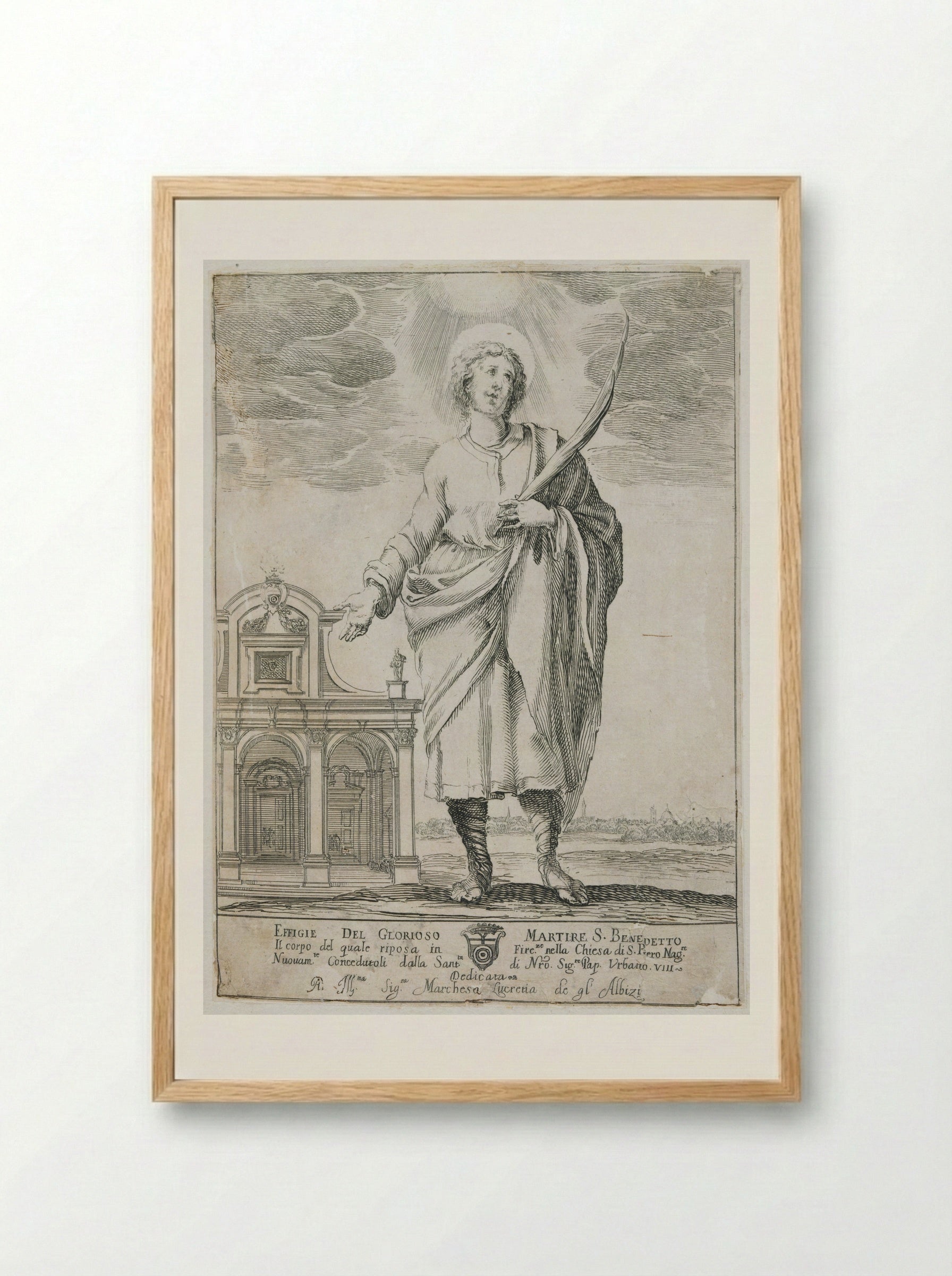 Saint Benedict Martyr - Stefano Della Bella - Framed Print Wood