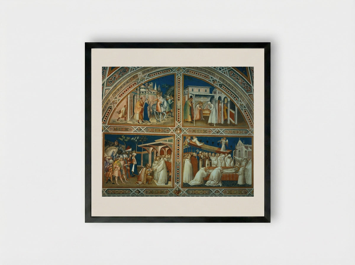 Saint Benedict and Saint Lucilla - Spinello Aretino - Framed Print Black