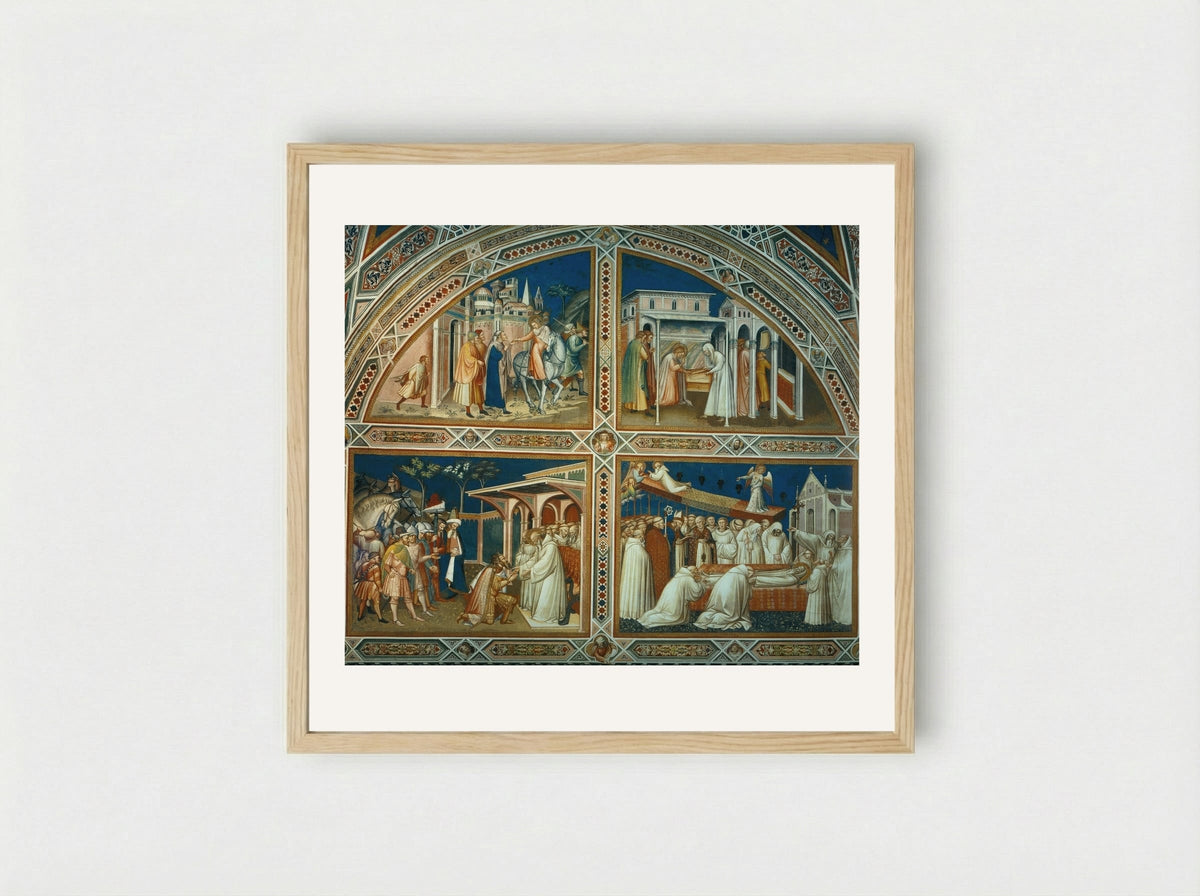 Saint Benedict and Saint Lucilla - Spinello Aretino - Framed Print Wood