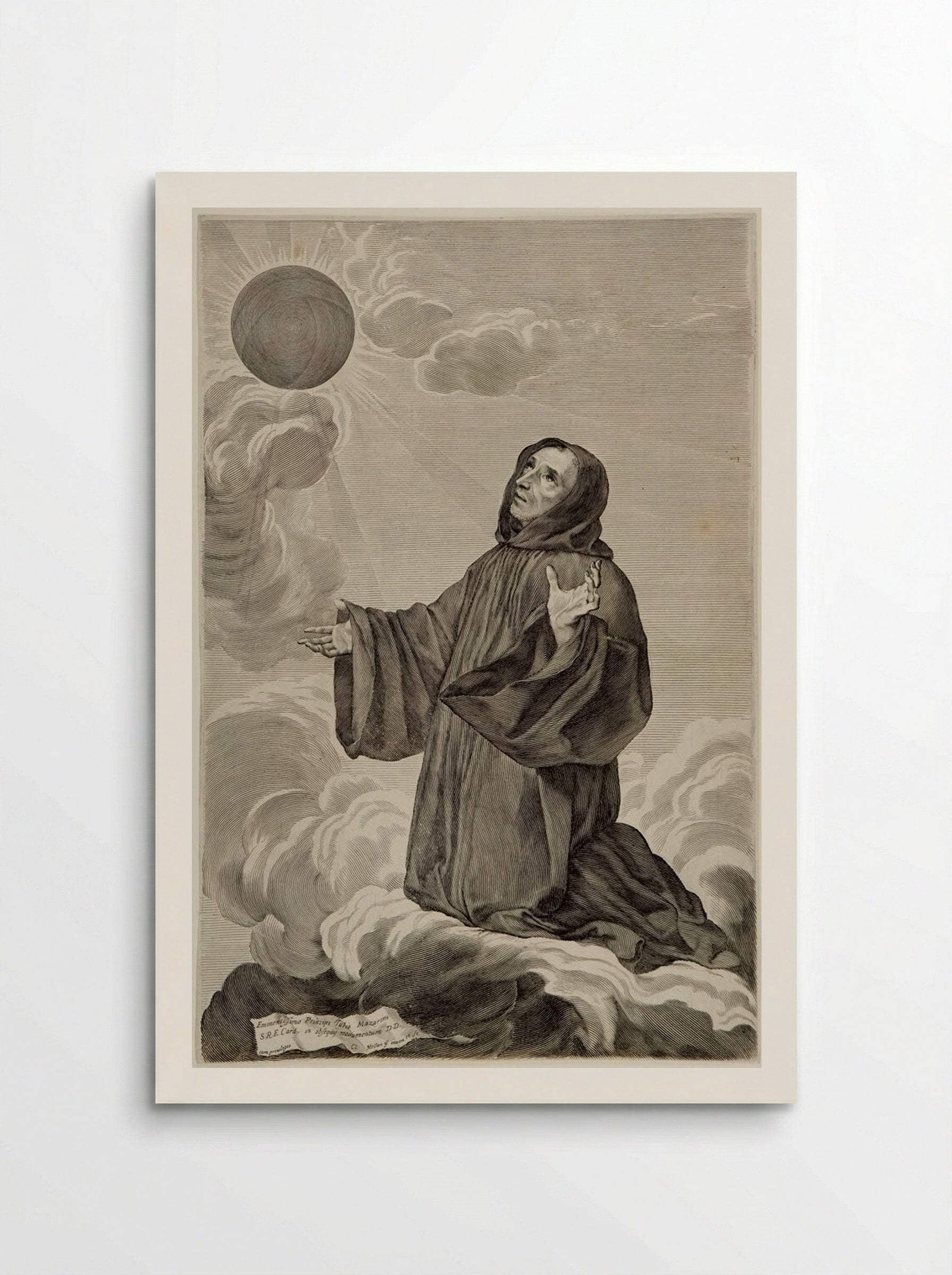 Saint Benedict in Ecstasy - Claude Mellan - Poster