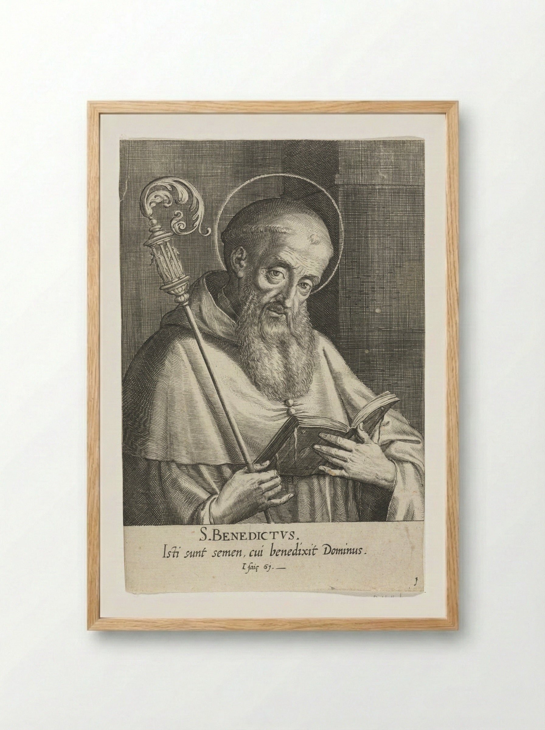 Saint Benedict - Dominicus Custos - Framed Print Wood