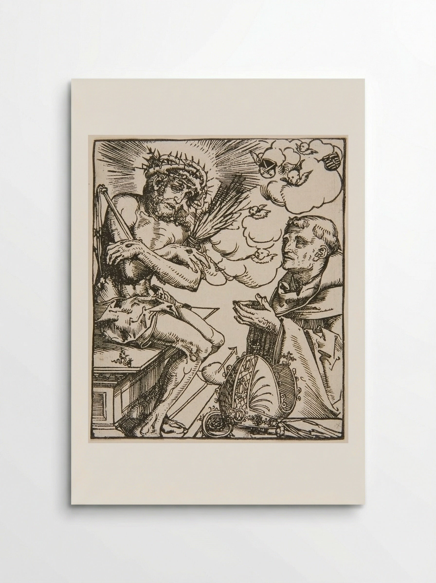 Saint Bernard Adoring the Man of Sorrows - Lucas Cranach the Elder - Poster