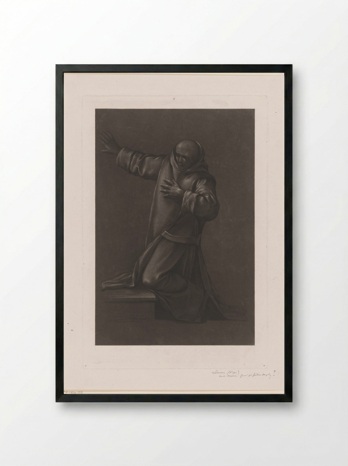 Saint Bruno in Prayer - Edouard Gautier d'Agoty - Framed Print Black