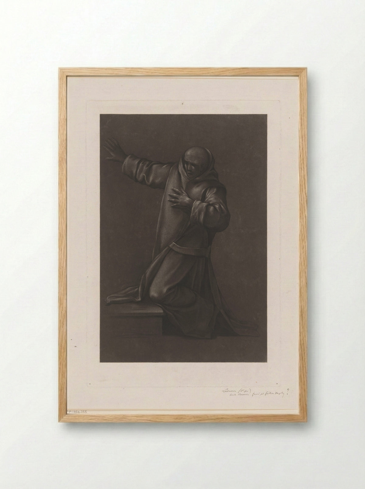 Saint Bruno in Prayer - Edouard Gautier d'Agoty - Framed Print Wood