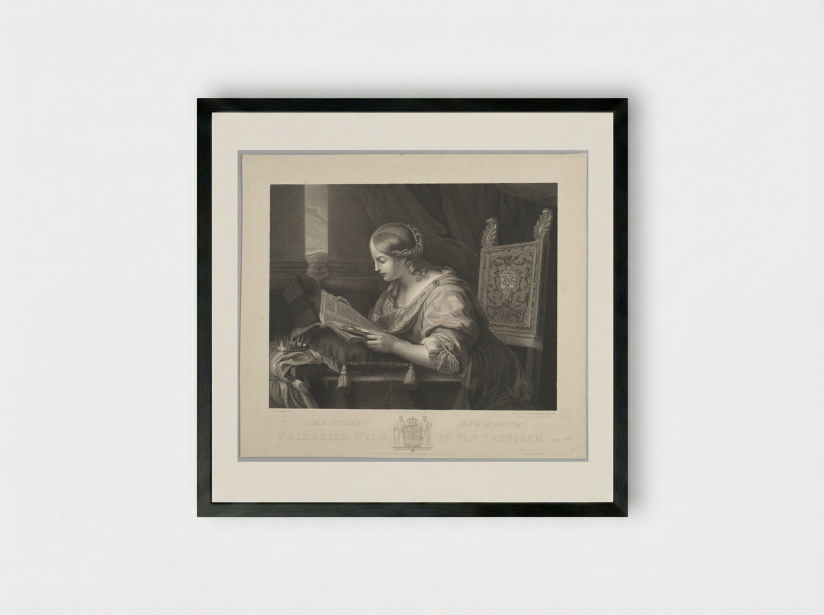 Saint Catherine Reading - Paul Gleditsch - Framed Print Black
