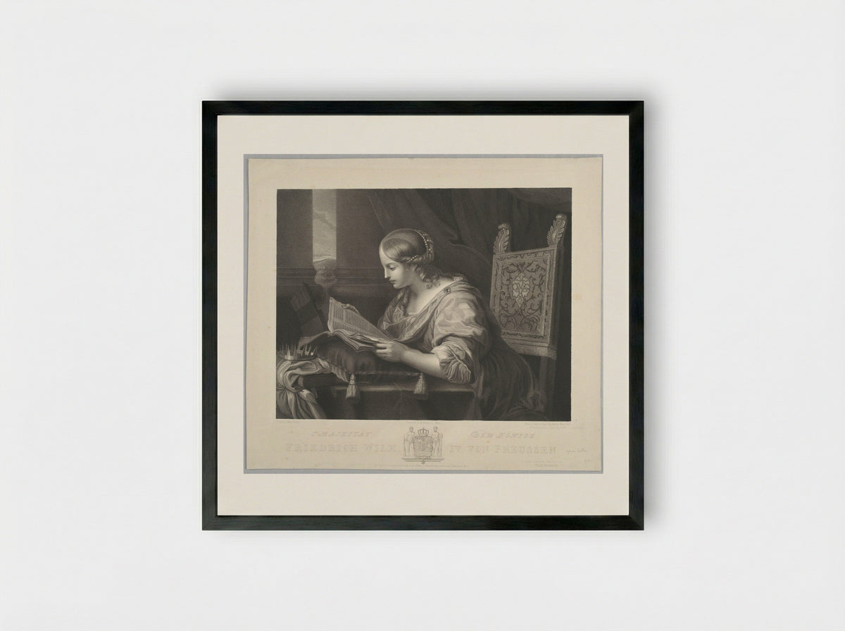 Saint Catherine Reading - Paul Gleditsch - Framed Print Black