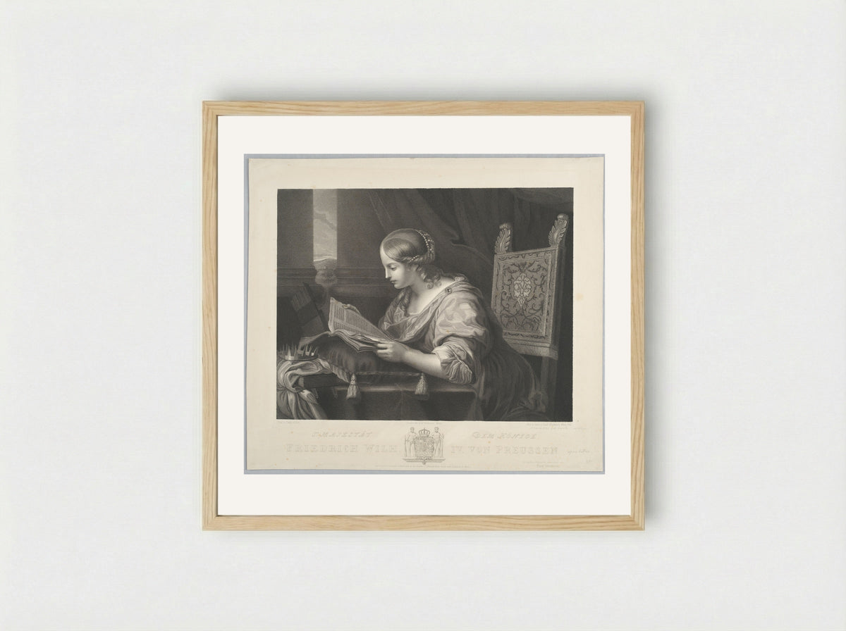 Saint Catherine Reading - Paul Gleditsch - Framed Print Wood
