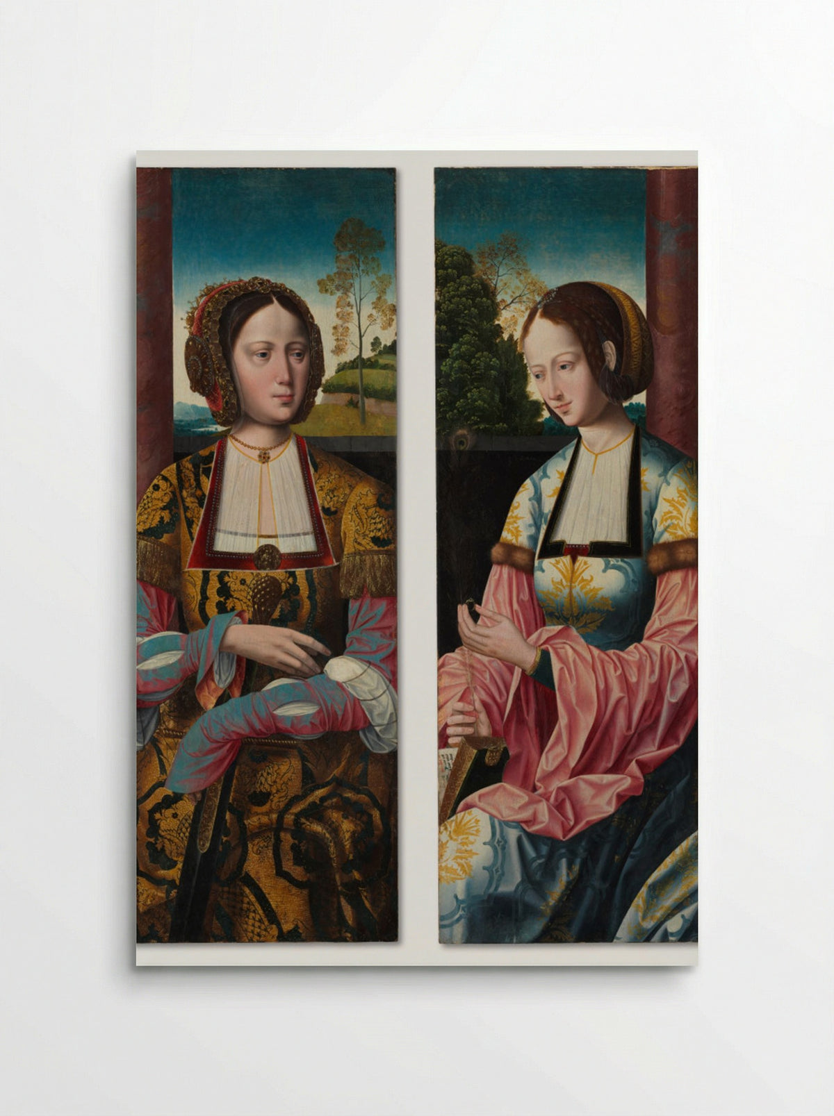 Saint Catherine and Saint Barbara - Master of the Holy Blood - Poster