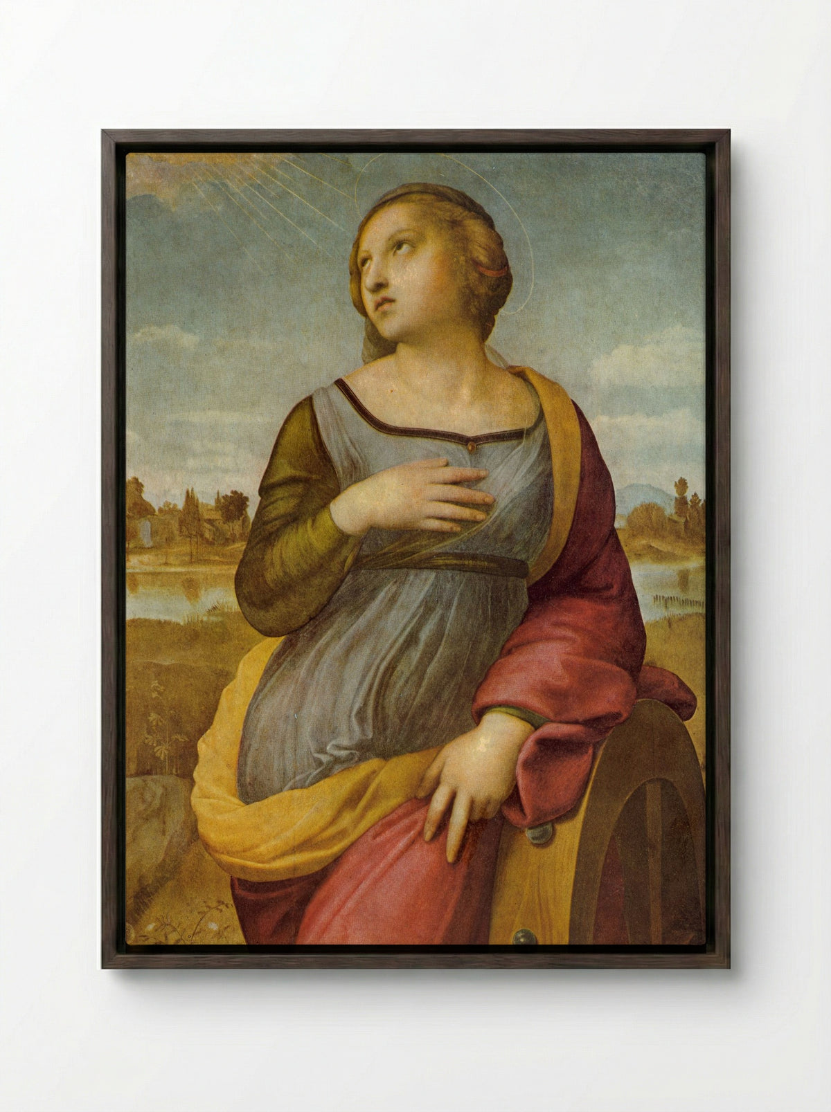 Saint Catherine of Alexandria - Raphael - Framed Canvas Dark Wood