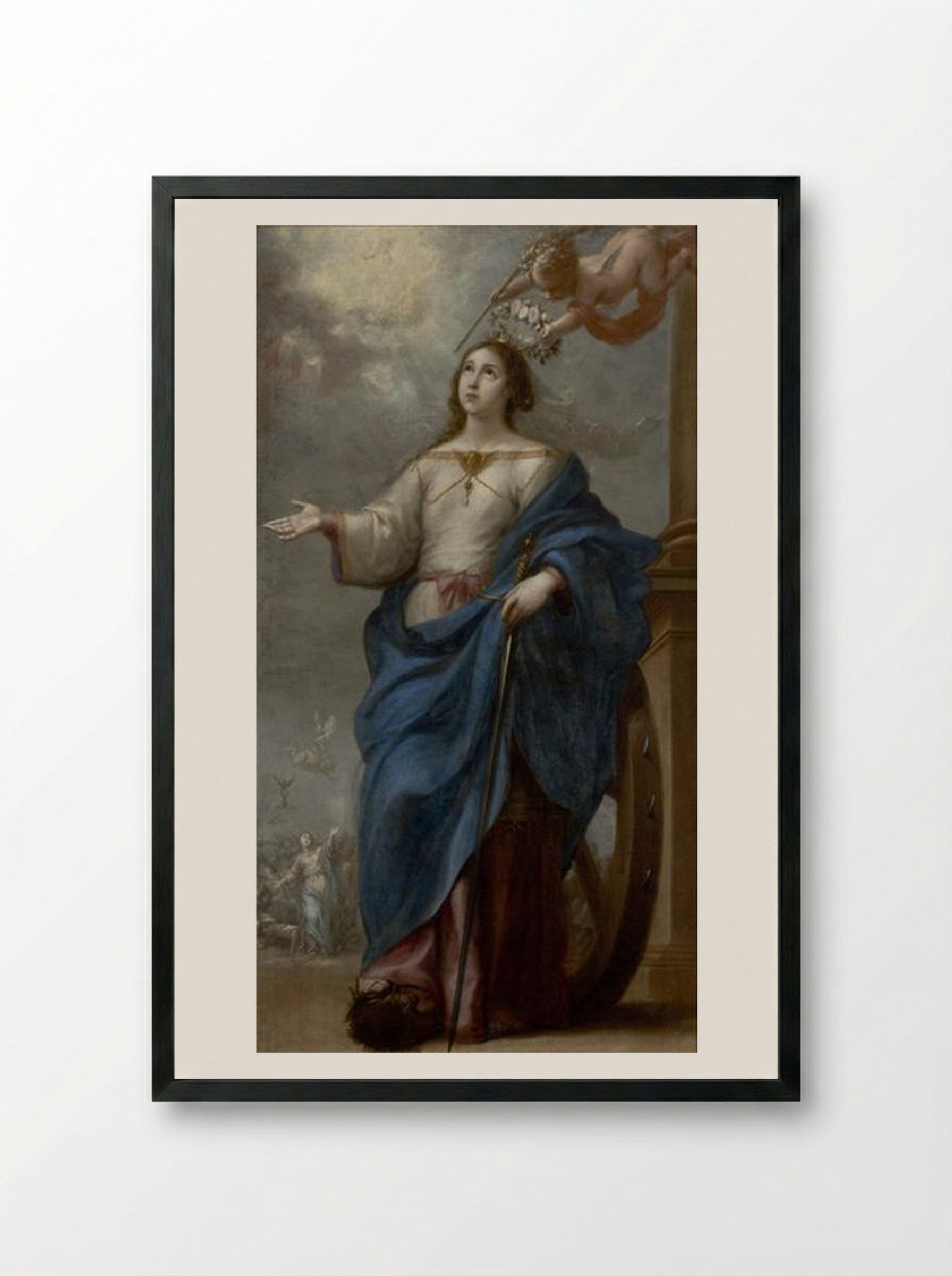 Saint Catherine of Alexandria - Bartolomé Esteban Murillo - Framed Print Black