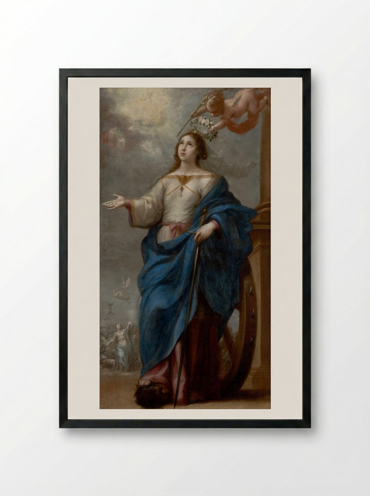 Saint Catherine of Alexandria - Bartolomé Esteban Murillo - Framed Print Black